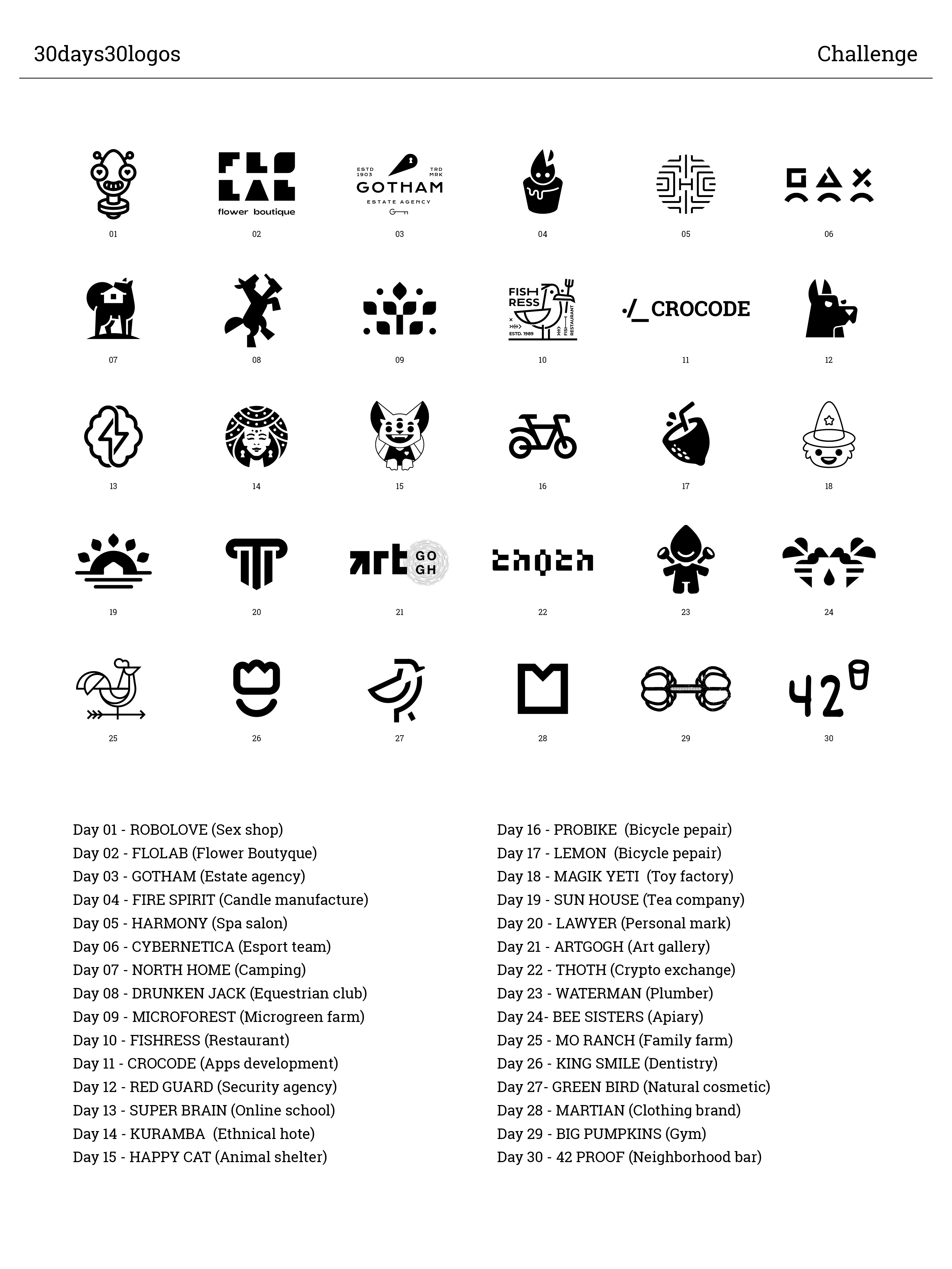 30days30logos — Изображение №1 — Брендинг, Графика на Dprofile