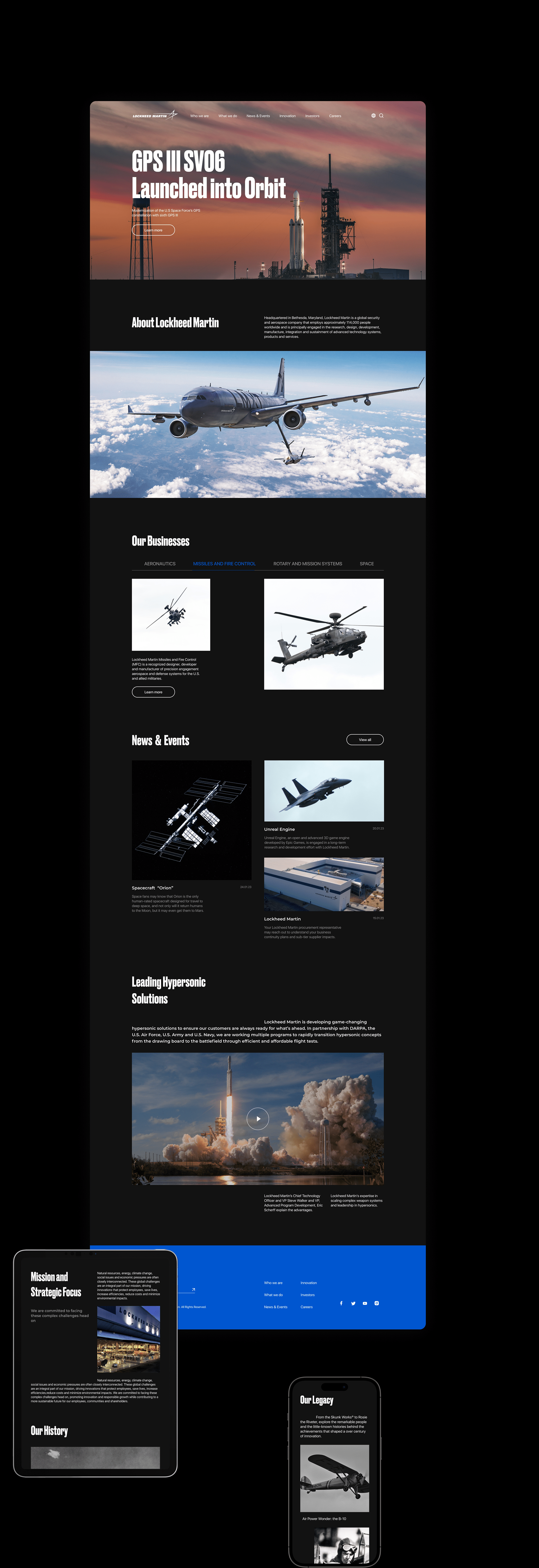 Corporate website concept Lockheed Martin — Изображение №2 — Интерфейсы, Брендинг на Dprofile