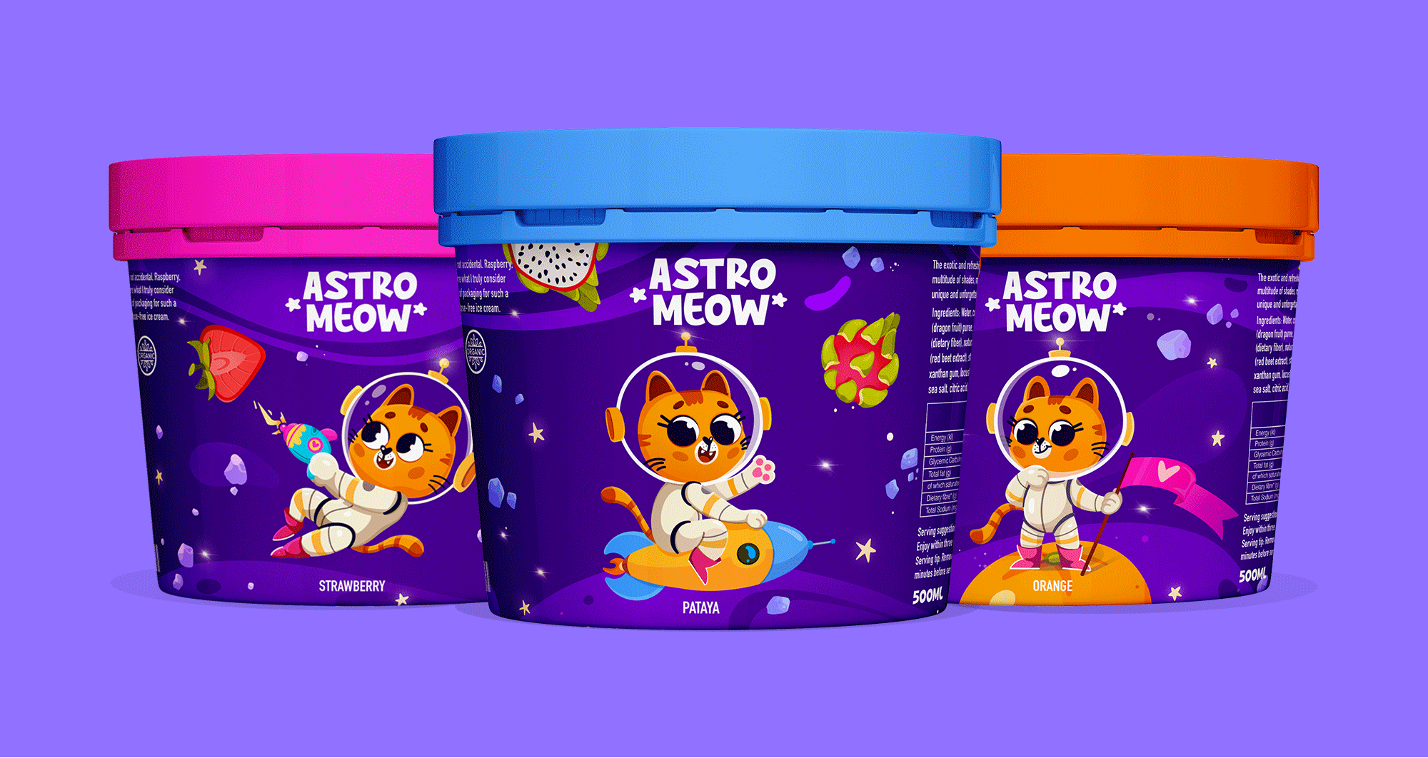 ASTRO MEOW. Ice Cream. Packaging. — Изображение №9 — Брендинг, Иллюстрация на Dprofile