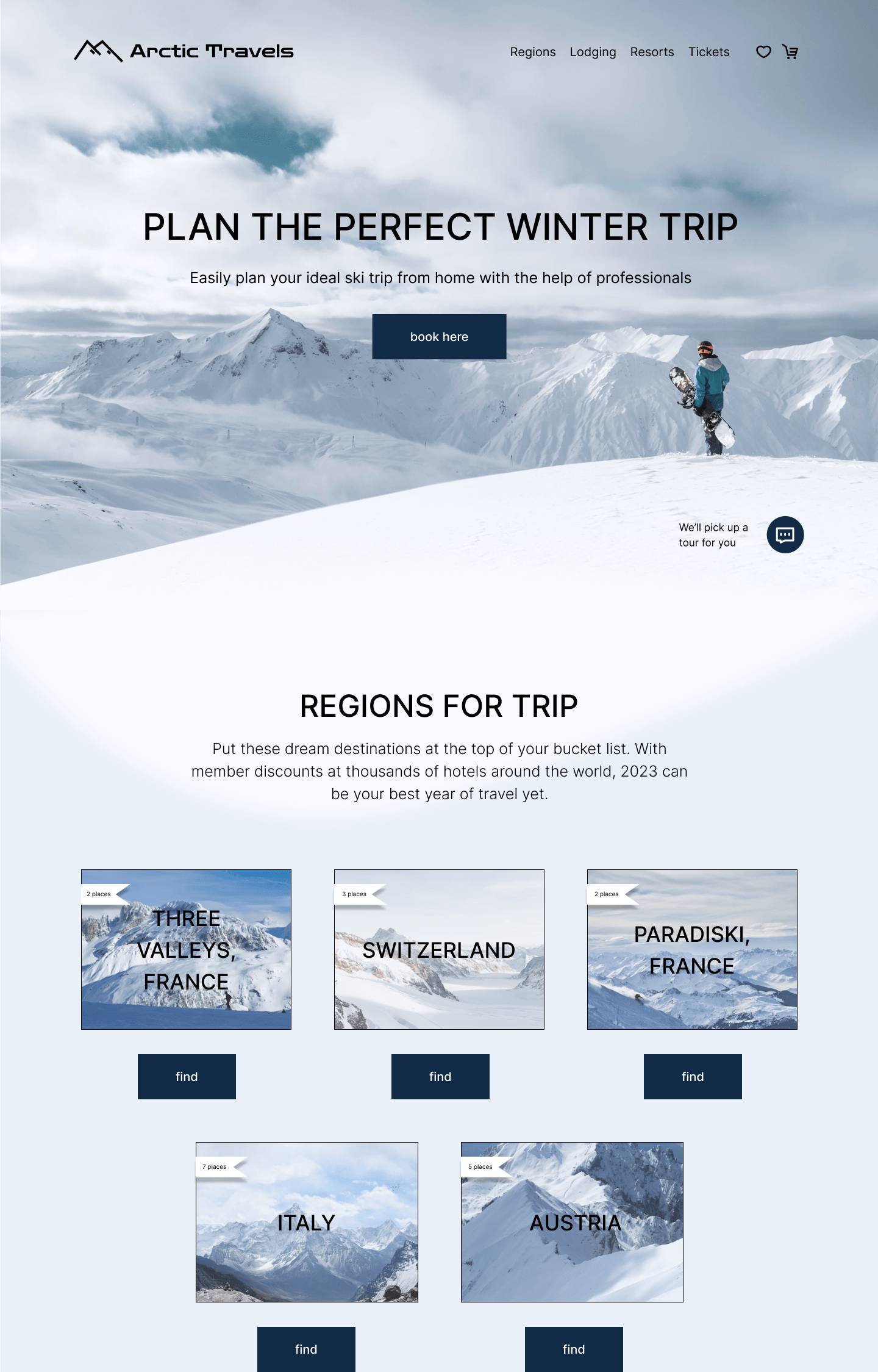 А traveling agency - Arctic Travels — Изображение №1 — Интерфейсы на Dprofile