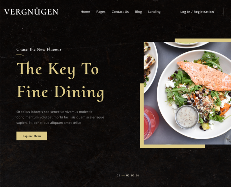 Restaurant Vergnügen — Интерфейсы на Dprofile