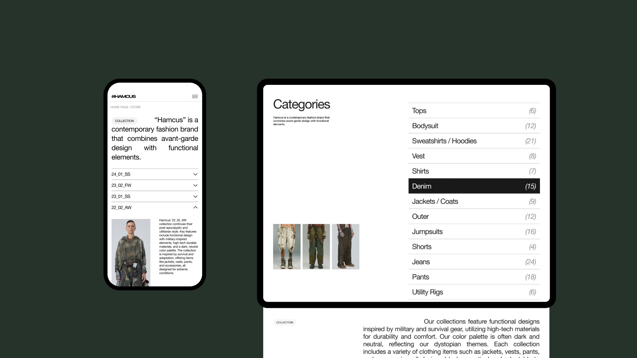 ONLINE STORE HAMCUS | WEB-DESIGN — Изображение №5 — Интерфейсы на Dprofile
