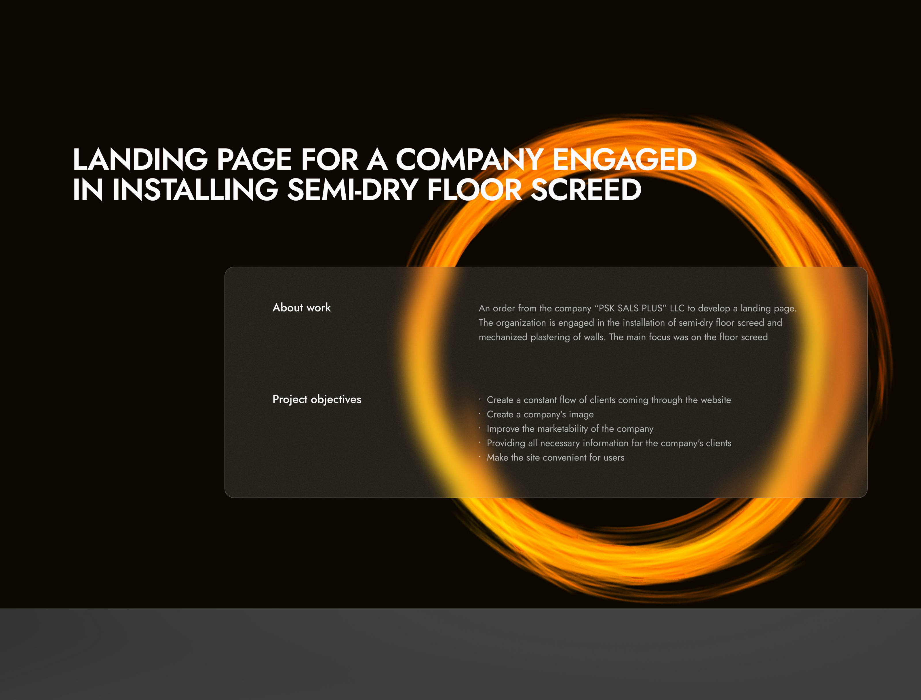 Landing page for a floor screeding company — Изображение №2 — Интерфейсы, Брендинг на Dprofile