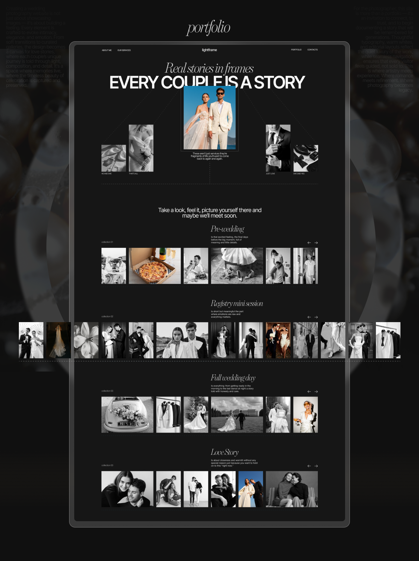 Landing page for wedding photographer — Изображение №6 — Интерфейсы, Брендинг на Dprofile
