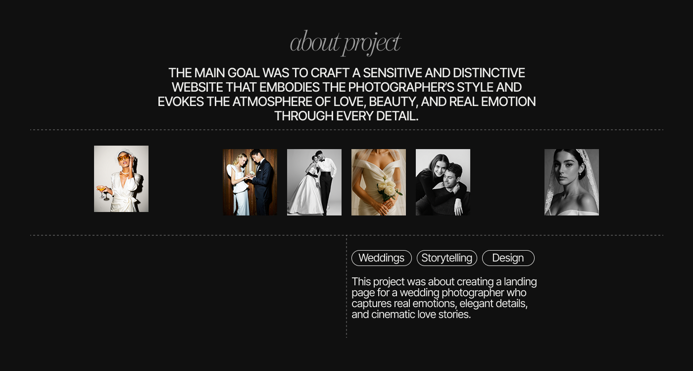 Landing page for wedding photographer — Изображение №2 — Интерфейсы, Брендинг на Dprofile