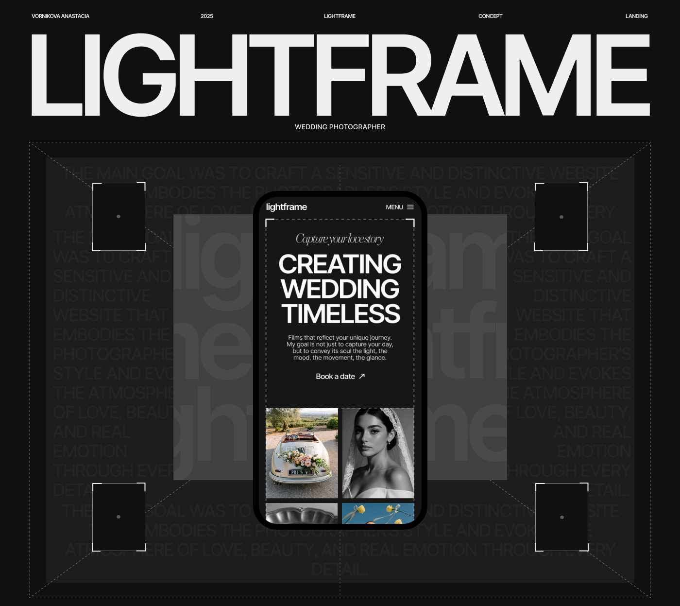 Landing page for wedding photographer — Изображение №1 — Интерфейсы, Брендинг на Dprofile