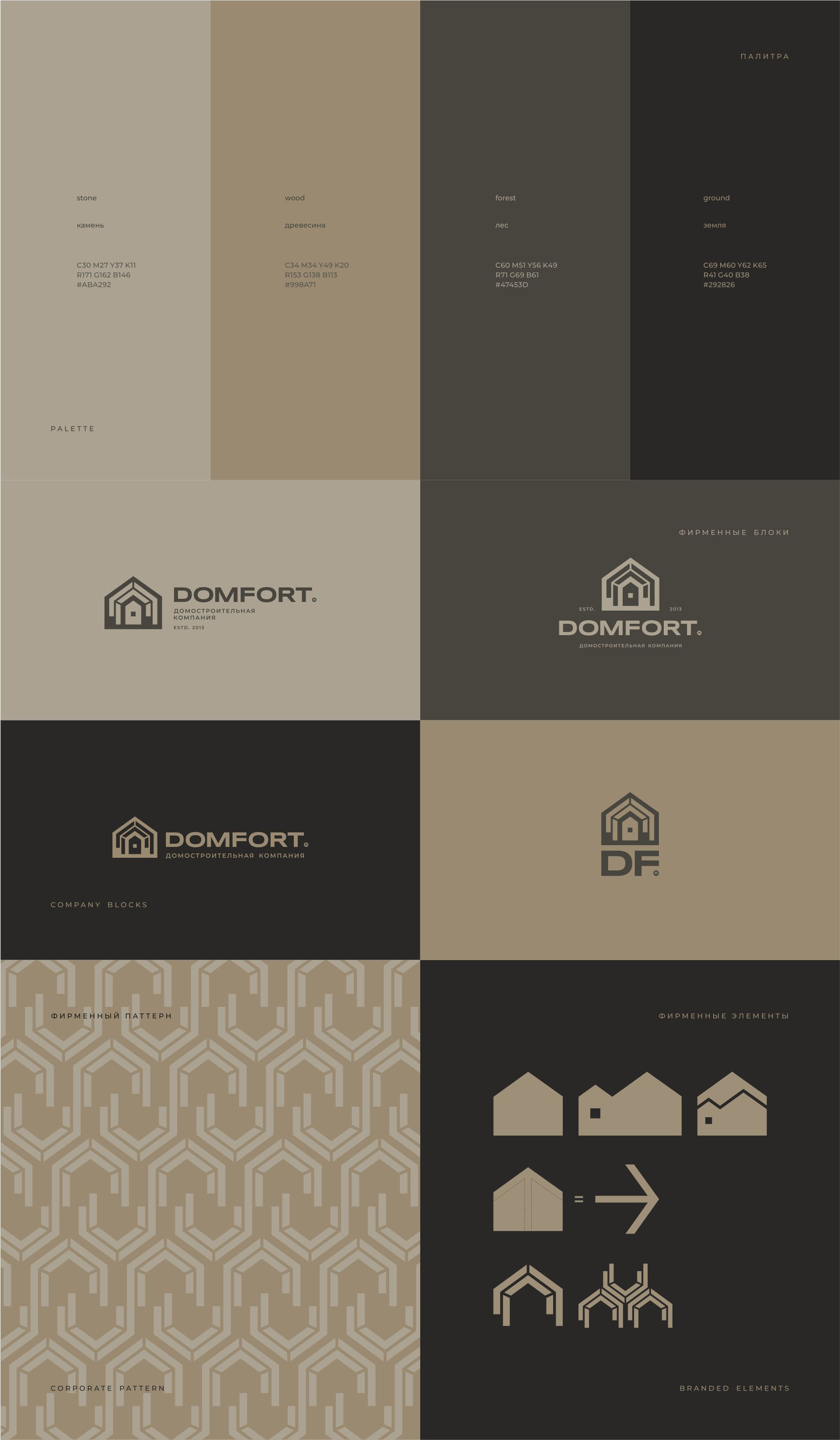 DOMFORT | BRAND IDENTITY | СТРОИТЕЛЬНАЯ КОМПАНИЯ — Изображение №3 — Брендинг, Графика на Dprofile