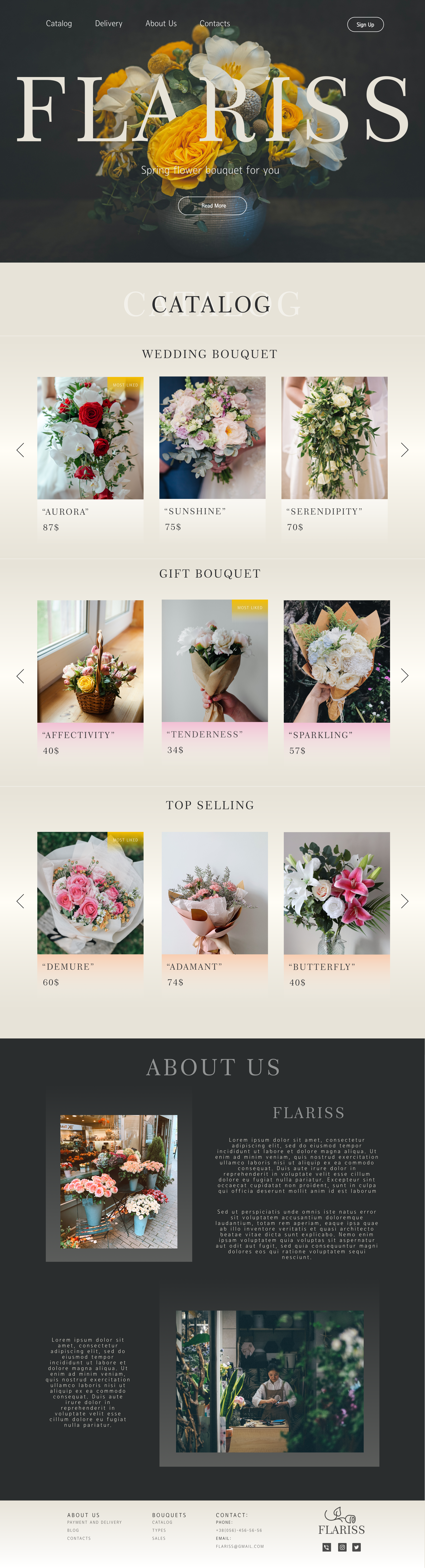 Flowers shop/landing page — Изображение №1 — Интерфейсы на Dprofile