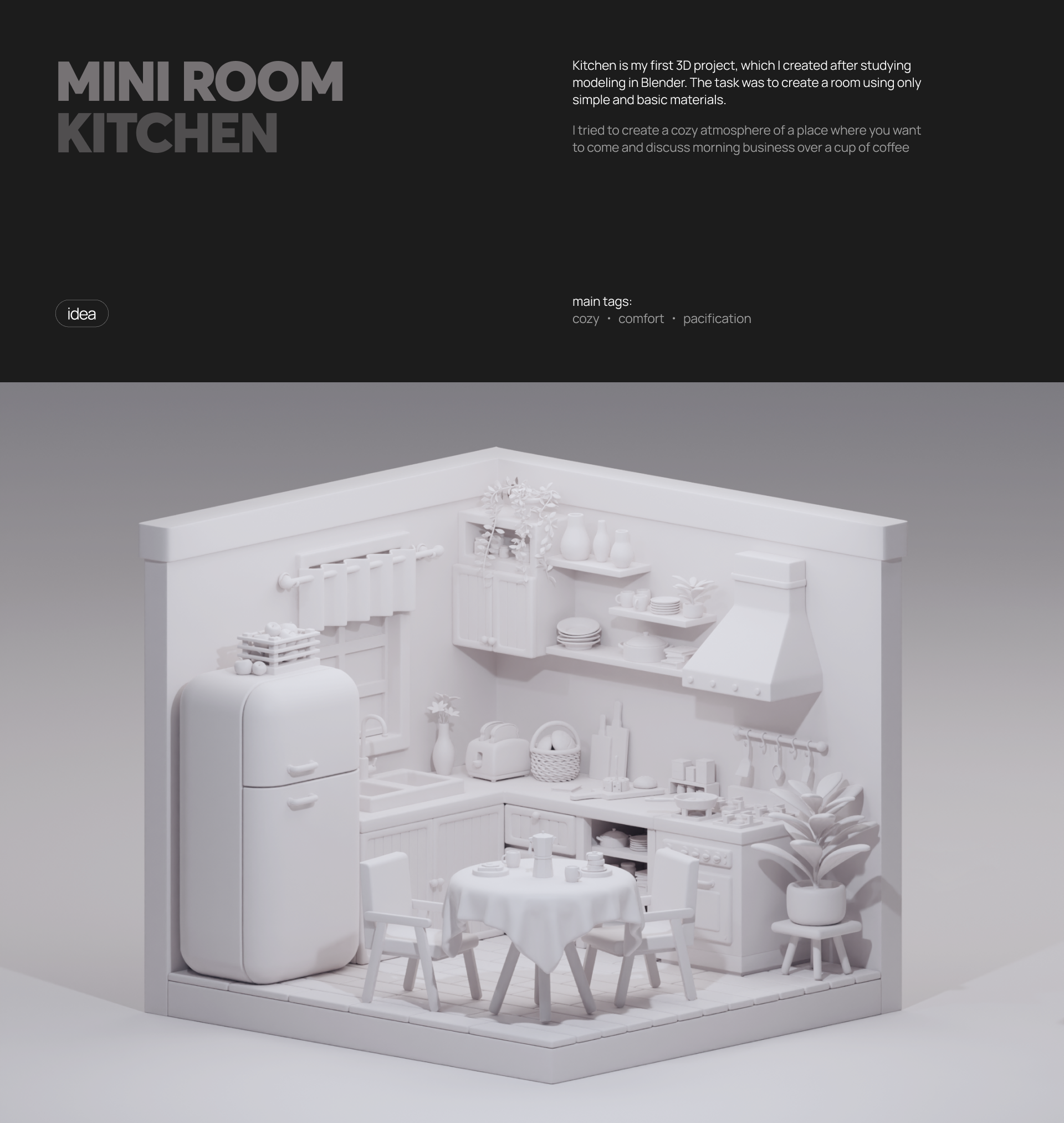 Сozy 3D kitchen — Изображение №2 — 3D на Dprofile