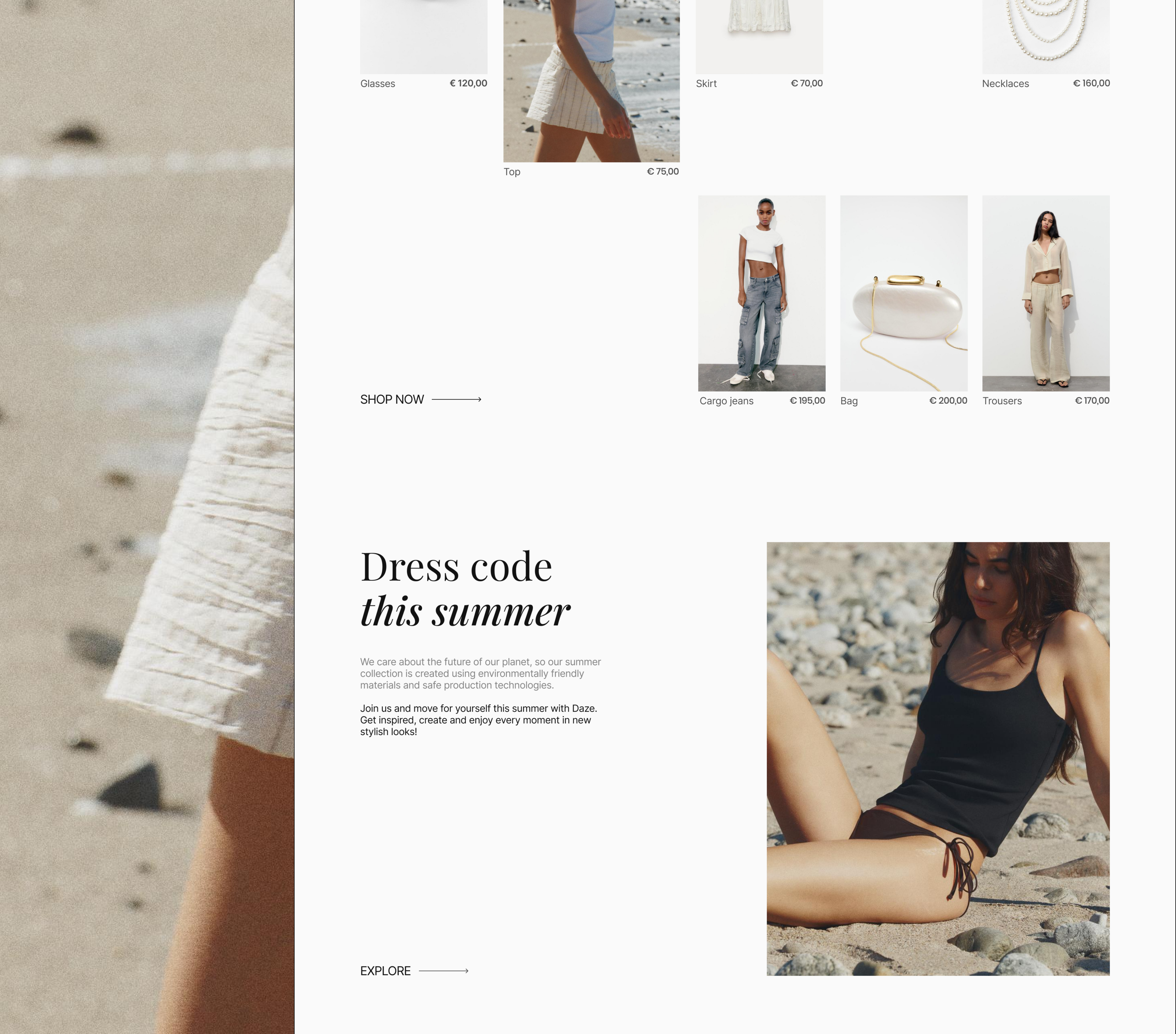 DAZE — fashion online store concept — Изображение №4 — Интерфейсы на Dprofile