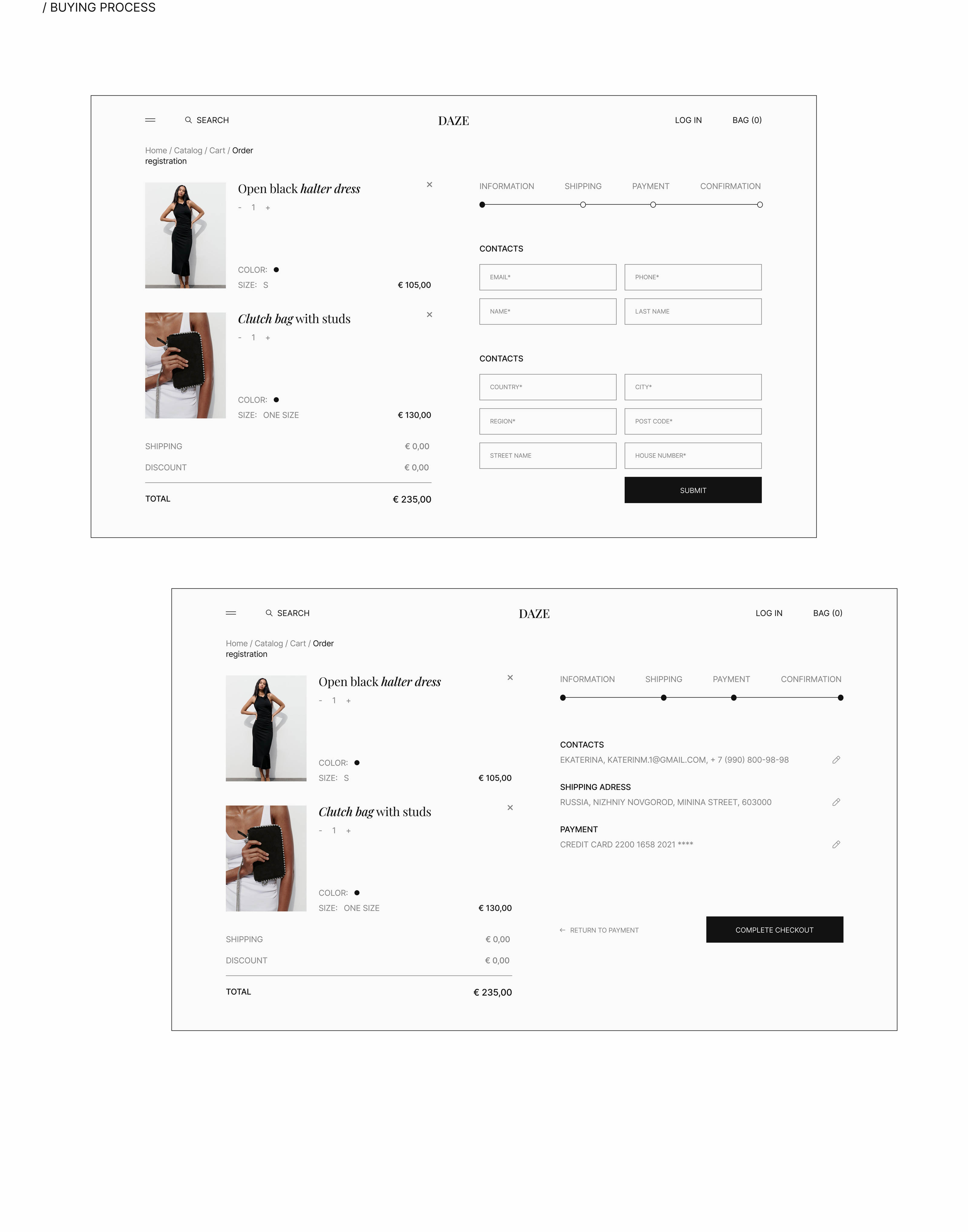 DAZE — fashion online store concept — Изображение №16 — Интерфейсы на Dprofile