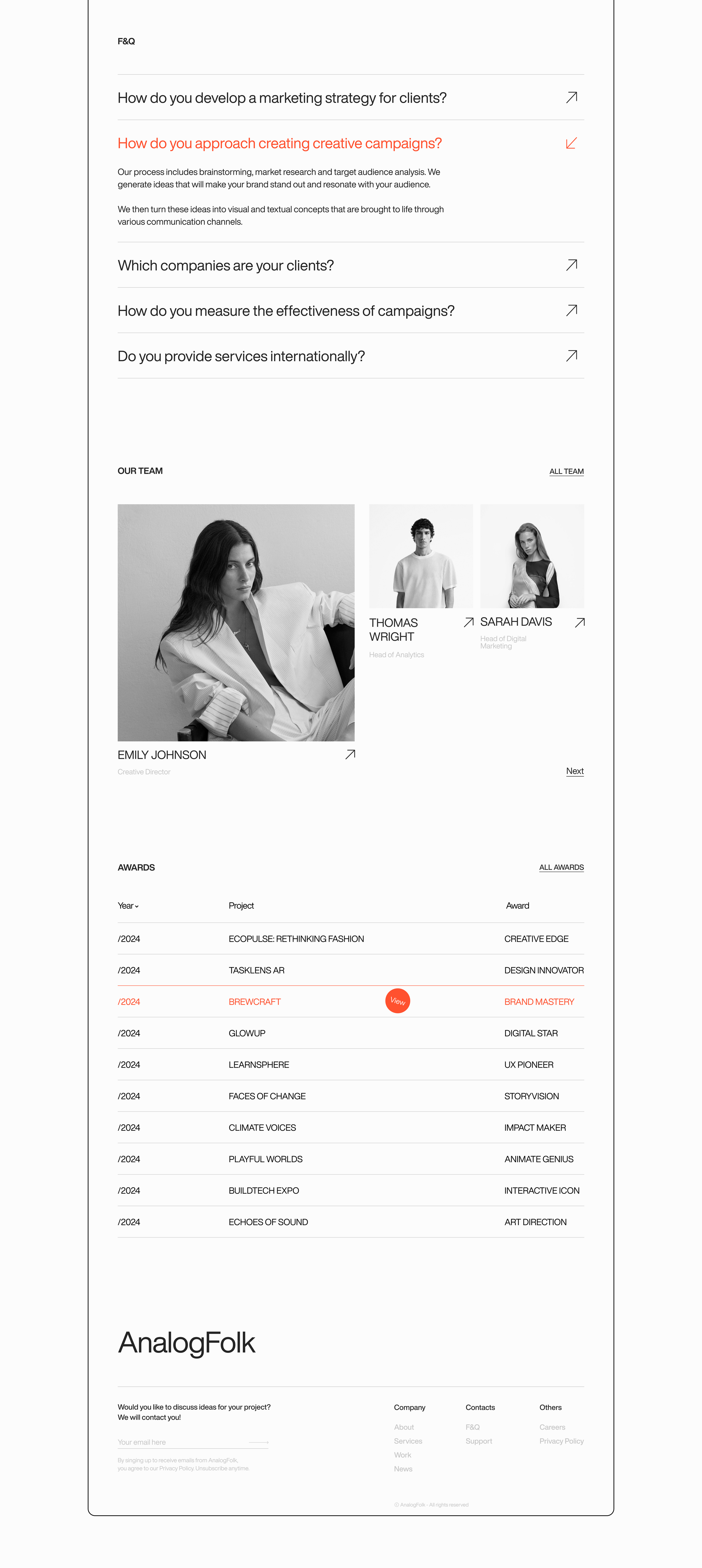 Creative Agency website concept — Изображение №6 — Интерфейсы на Dprofile