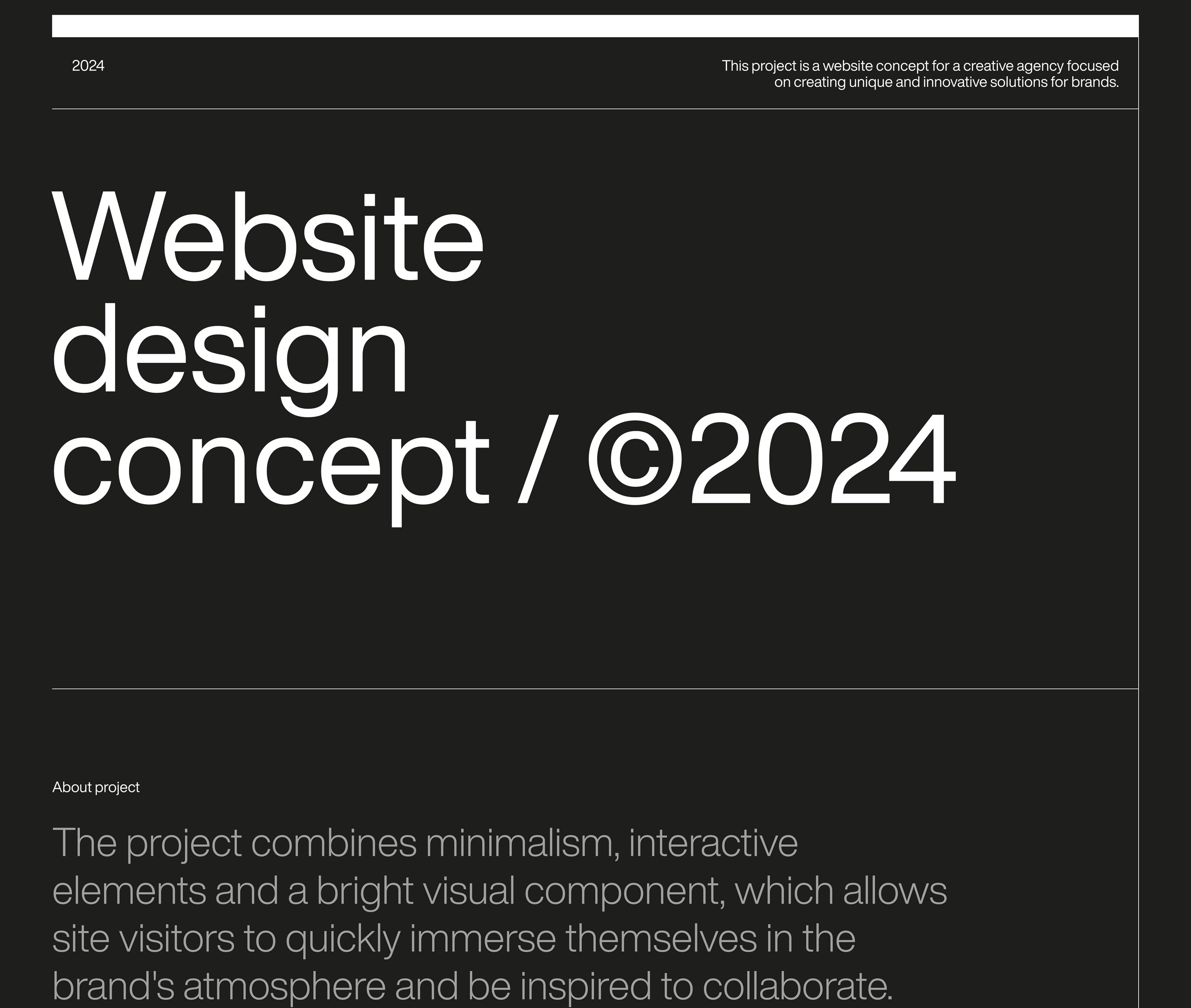 Creative Agency website concept — Изображение №1 — Интерфейсы на Dprofile