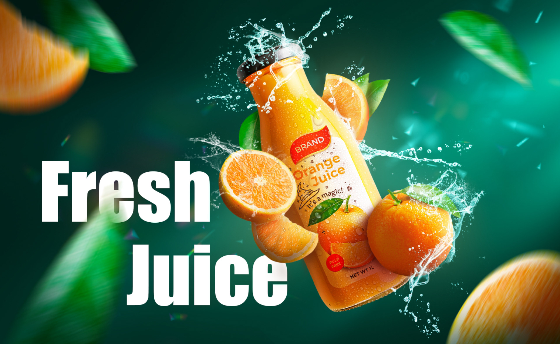 Orange juice bottle (tutorial by Nour Art) — Изображение №1 — Графика на Dprofile