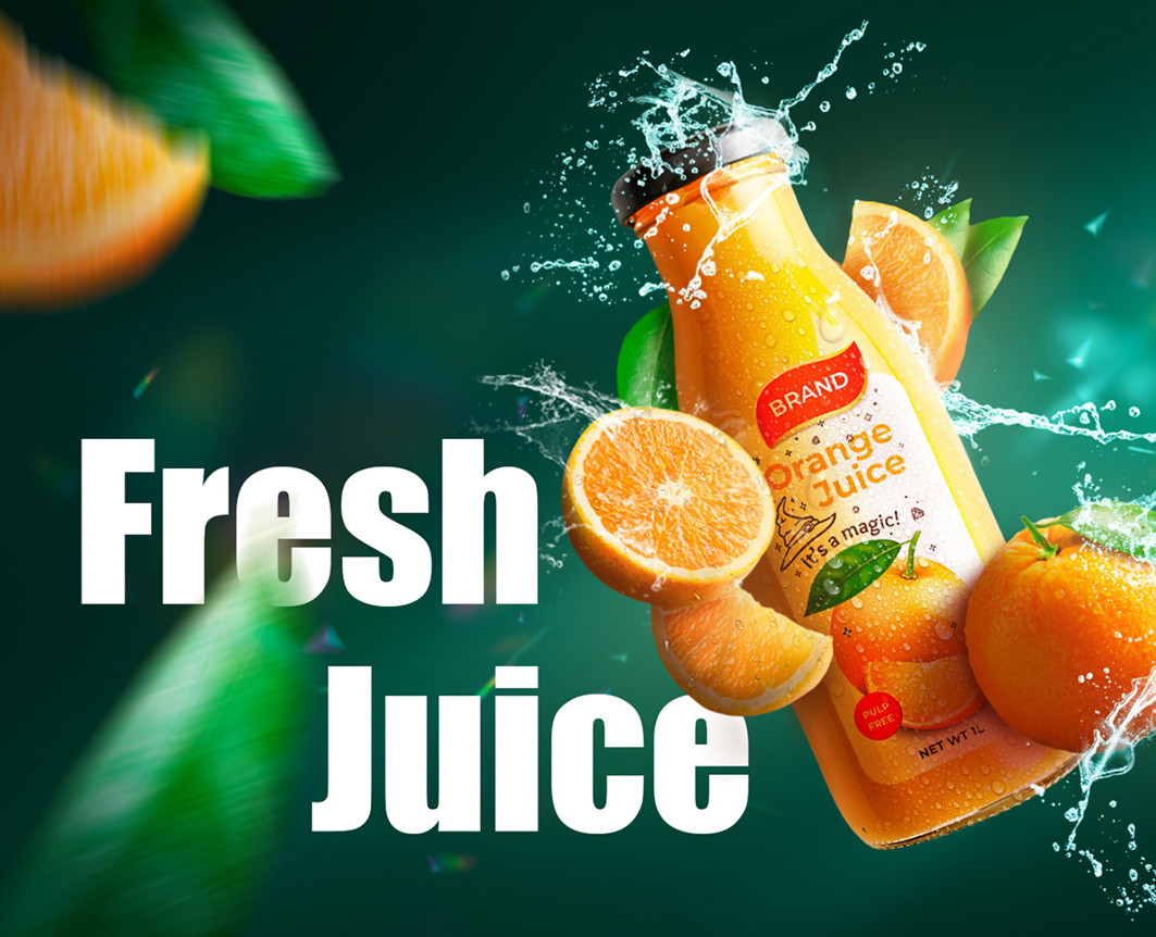 Orange juice bottle (tutorial by Nour Art) — Графика на Dprofile