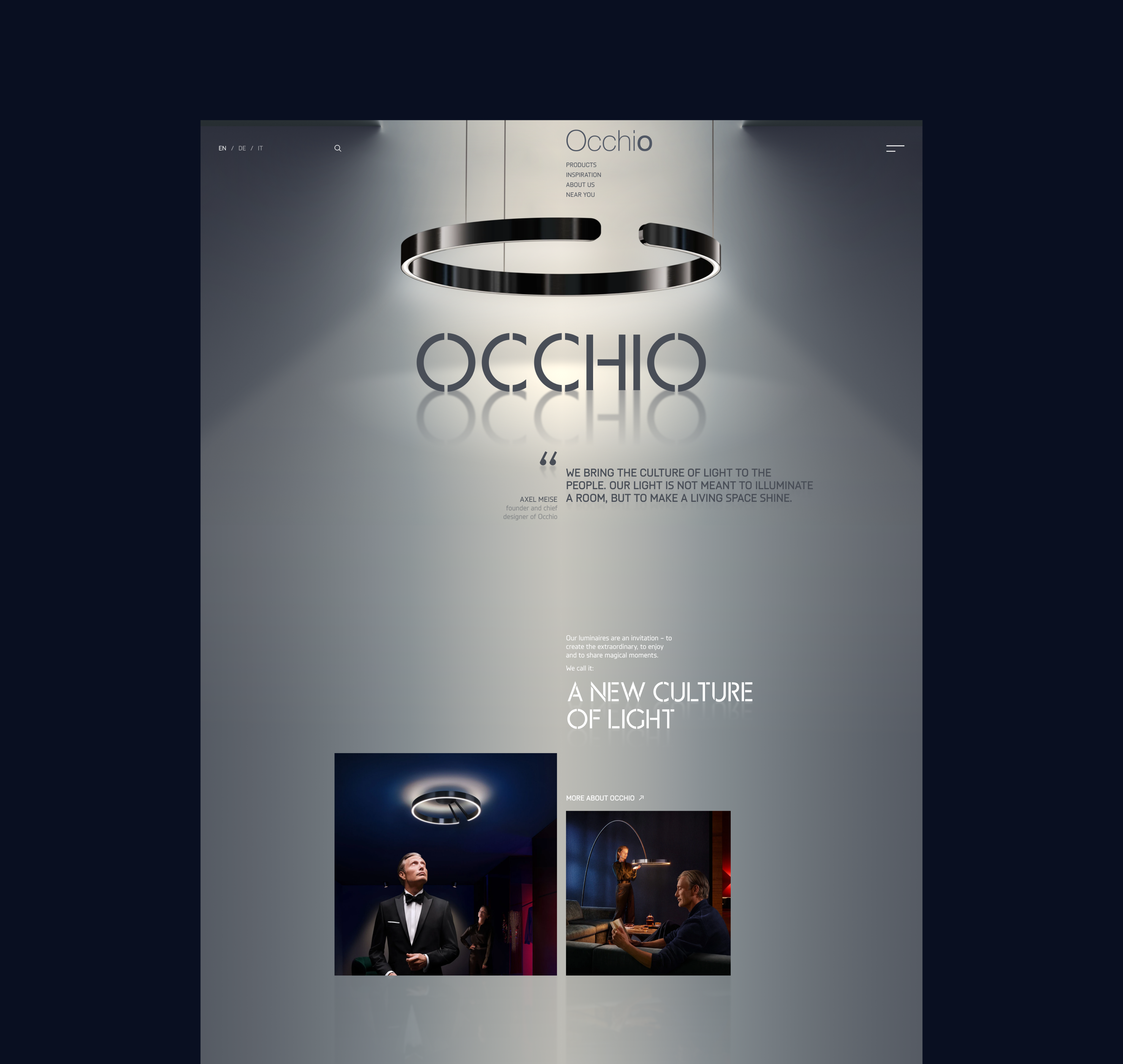 OCCHIO | Redesign concept | UX/UI design — Изображение №5 — Интерфейсы, Анимация на Dprofile