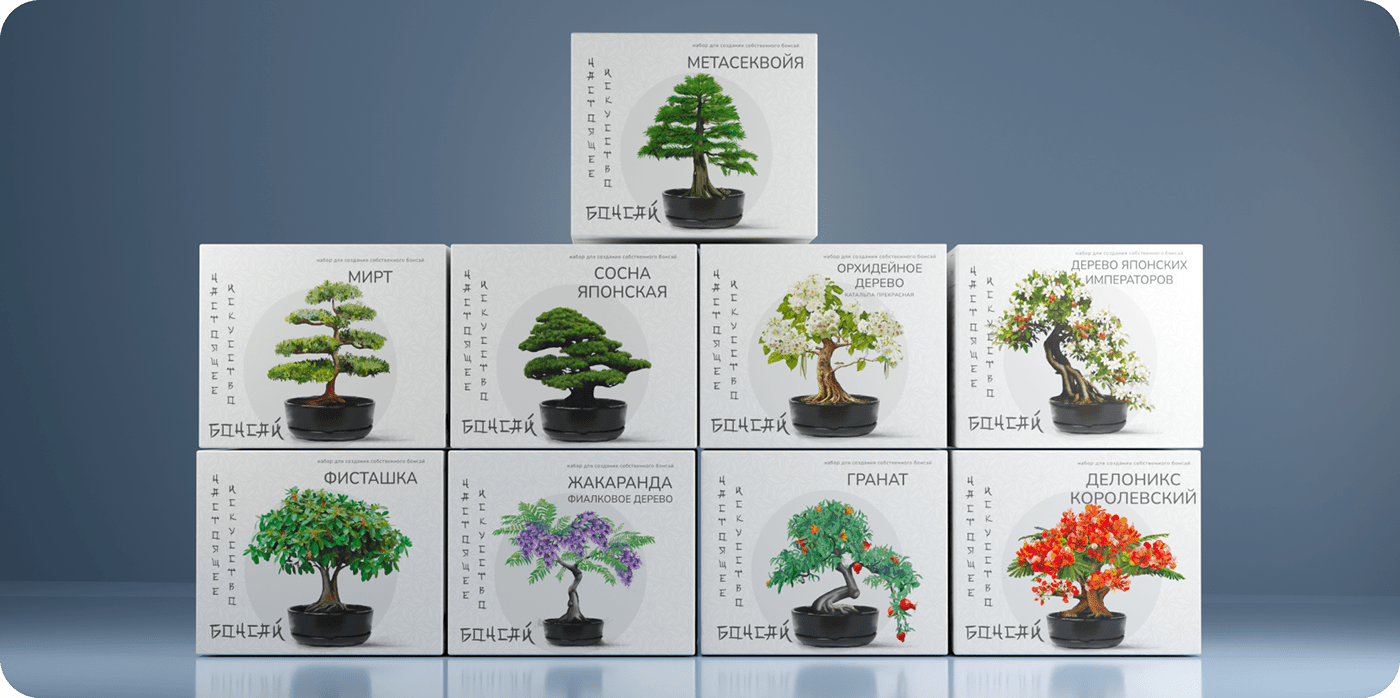Дизайн упаковки наборов для выращивания. Серия “Бонсай” — Изображение №16 — Брендинг, Графика на Dprofile