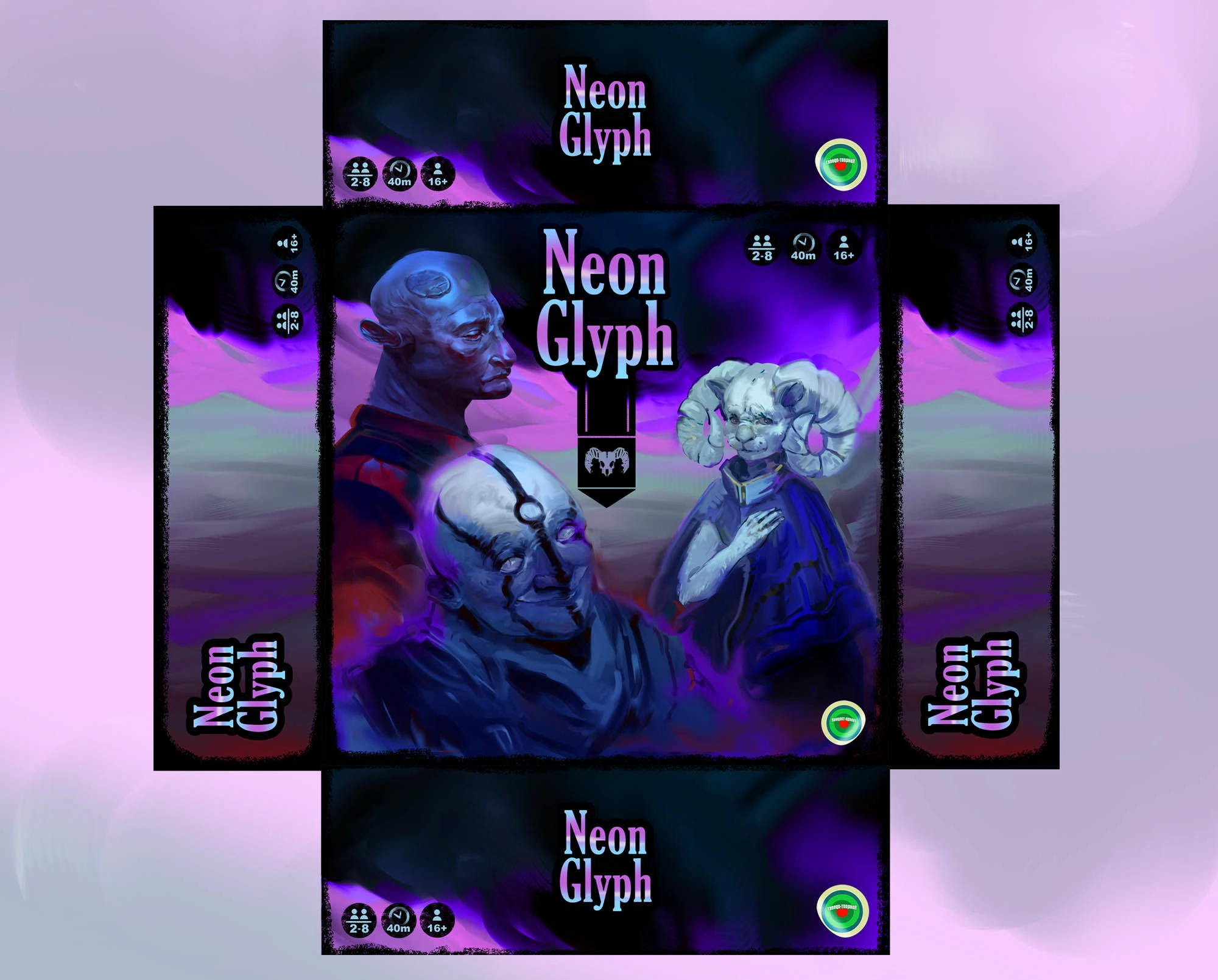 Neon Glyph | Иллюстрации для настольной игры — Изображение №6 — Иллюстрация на Dprofile