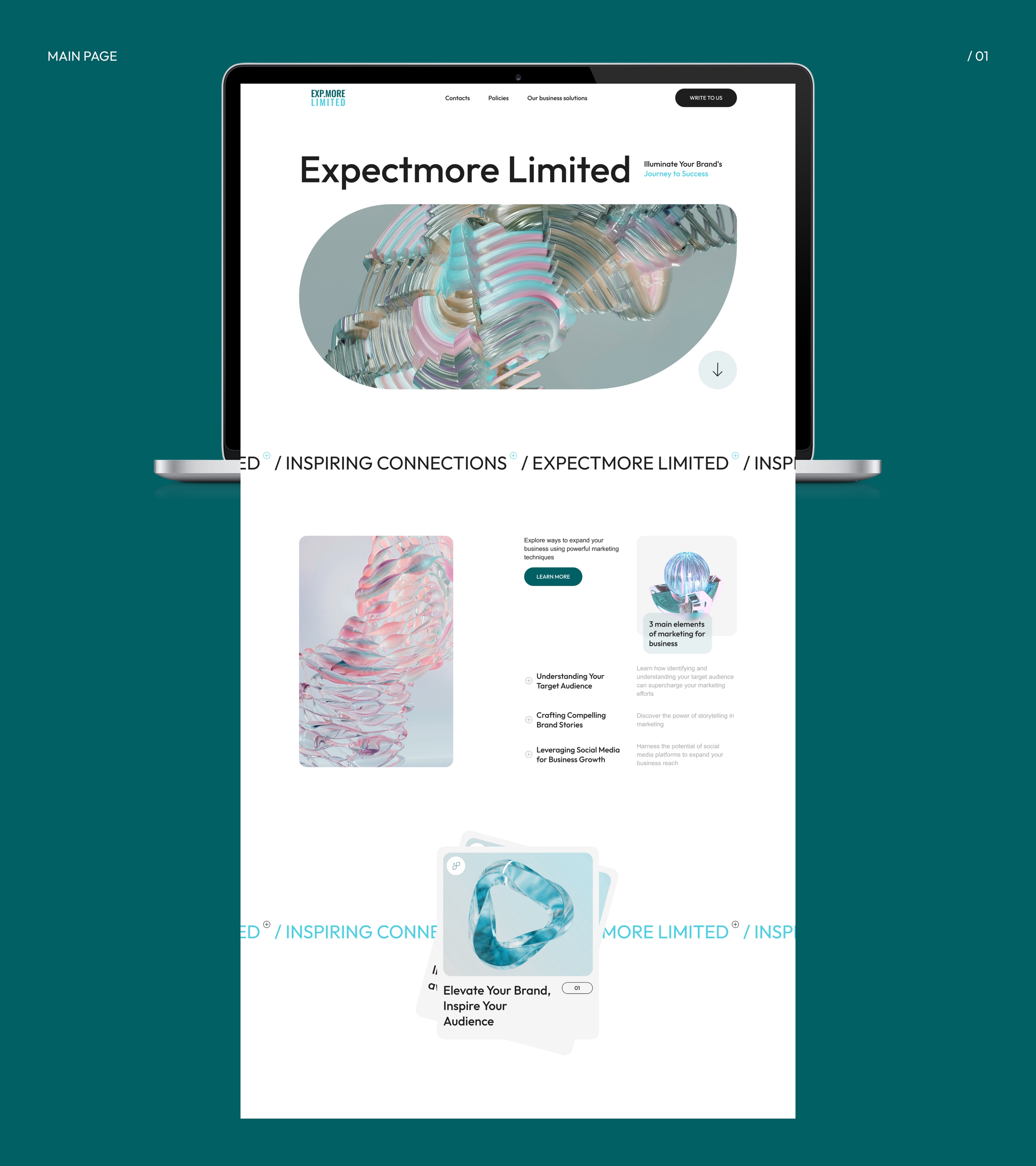 Exp.more Limited | Corporate website design — Изображение №2 — Интерфейсы, Брендинг на Dprofile