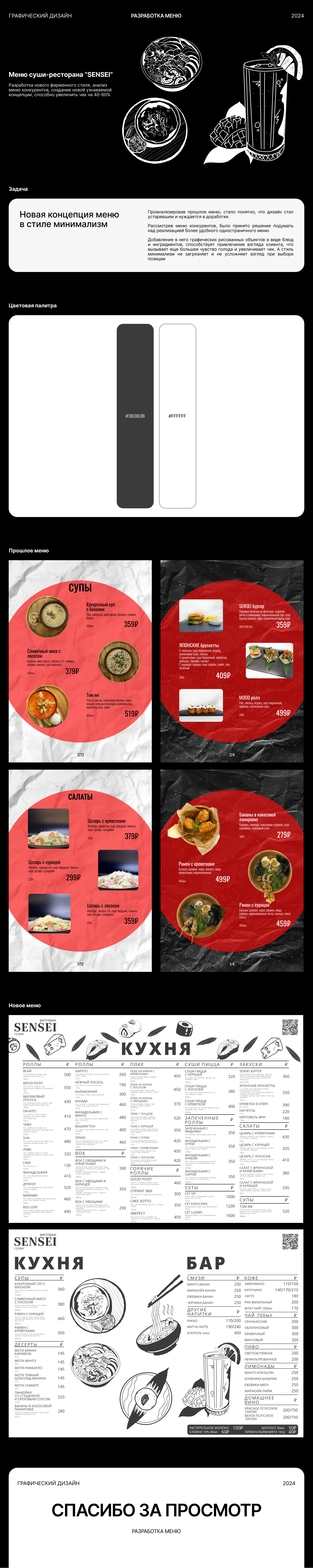 Разработка меню для суши ресторана "SENSEI" — Изображение №1 — Брендинг на Dprofile