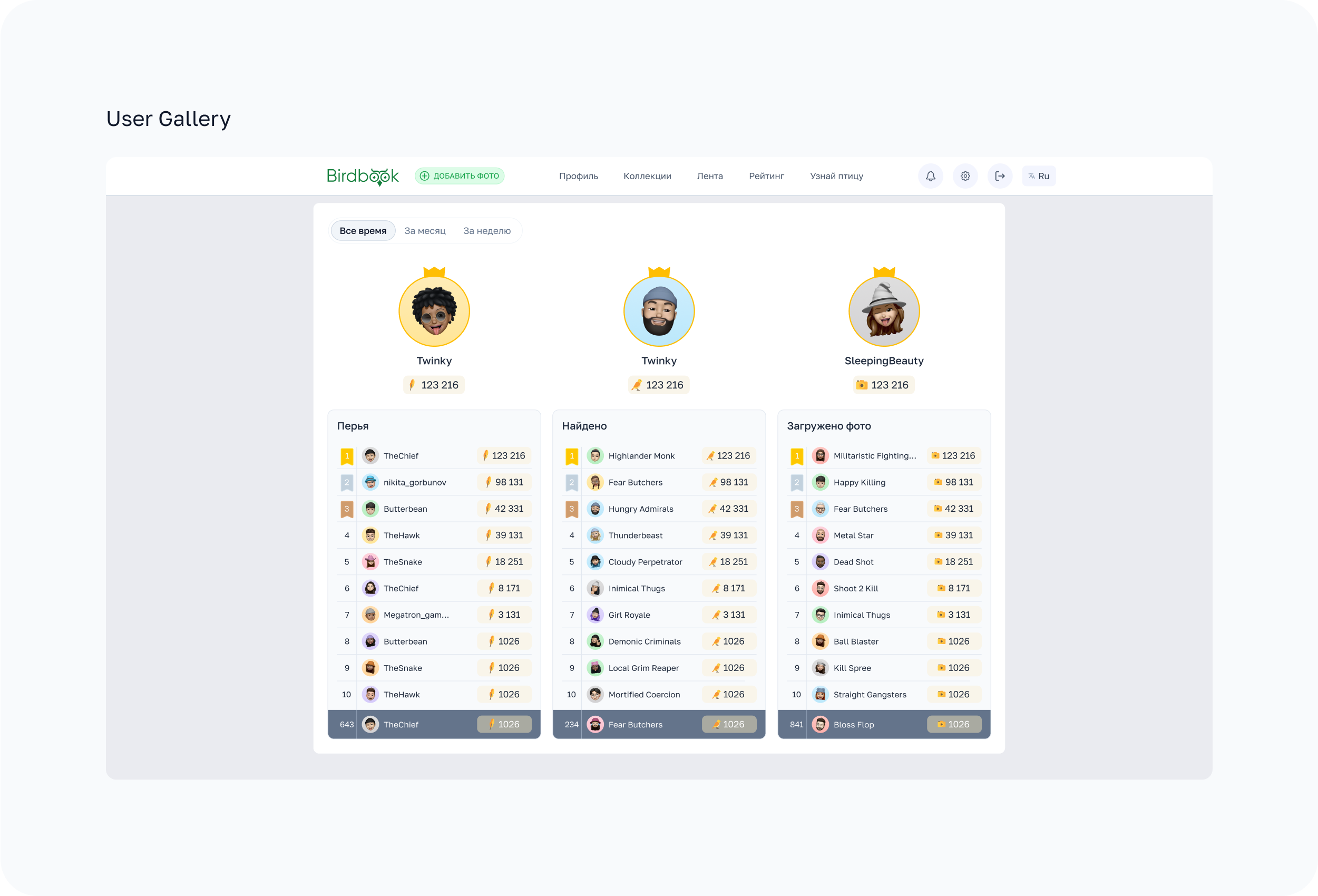 BirdBook - Социальная сеть. — Изображение №13 — Интерфейсы на Dprofile