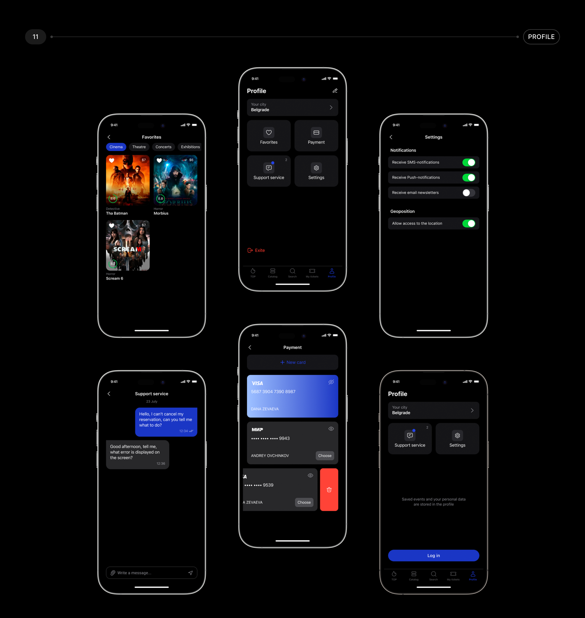AFISHA ONLINE — Event Mobile App UX/UI — Изображение №11 — Интерфейсы, Анимация на Dprofile