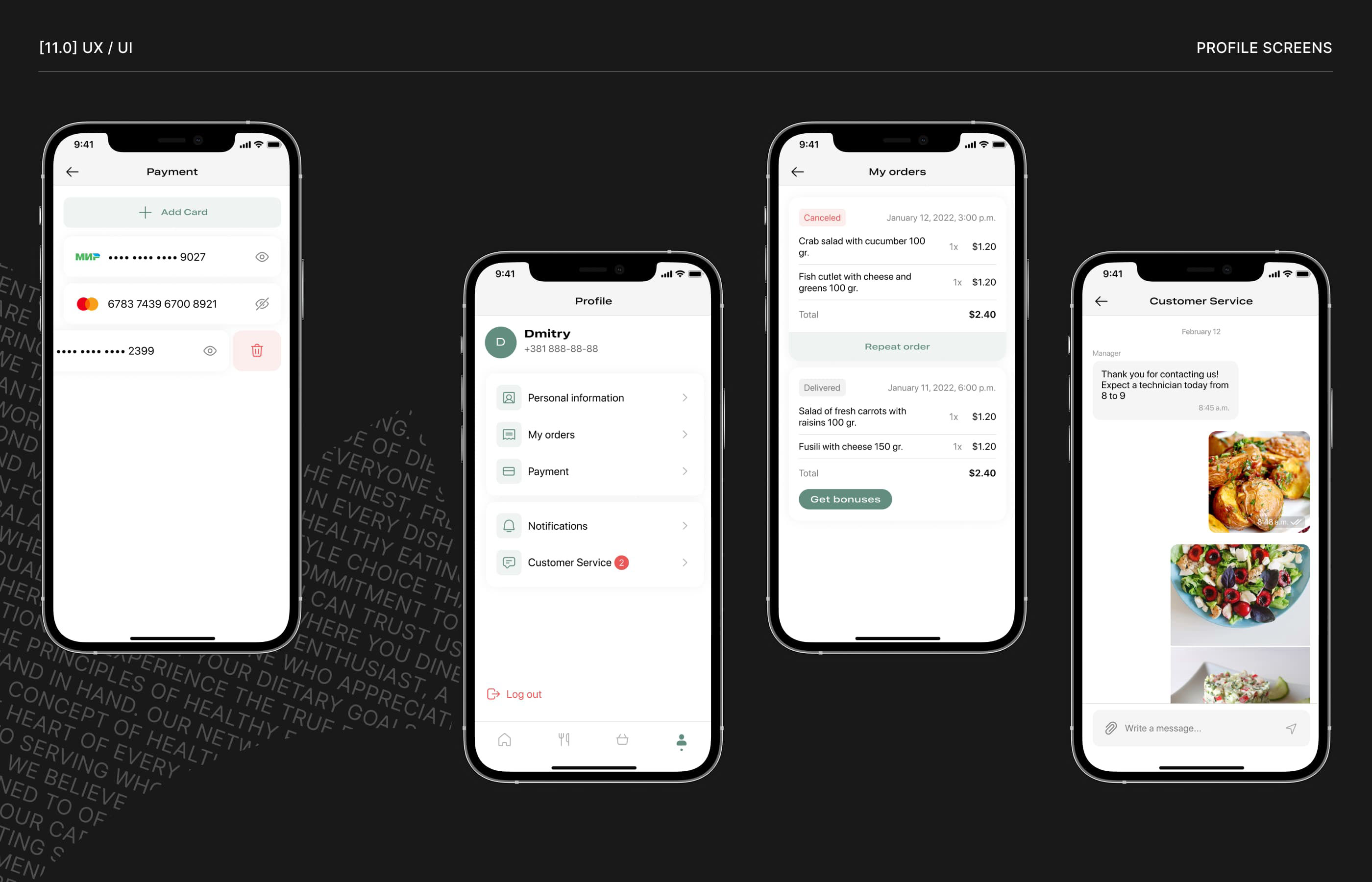 Restaurant Mobile App UX/UI | Petrushka — Изображение №14 — Интерфейсы, Анимация на Dprofile