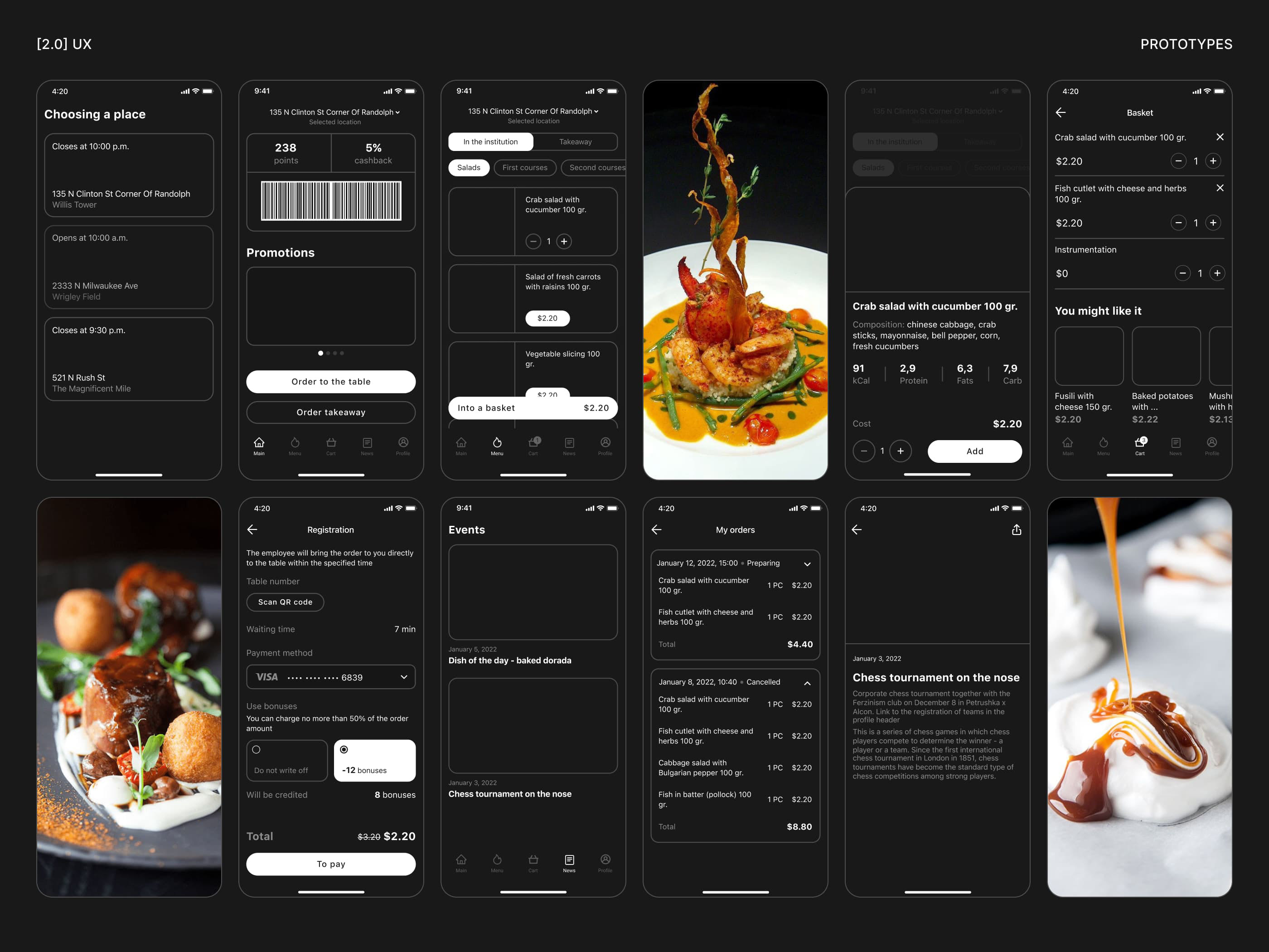 Restaurant Mobile App UX/UI | Petrushka — Изображение №5 — Интерфейсы, Анимация на Dprofile
