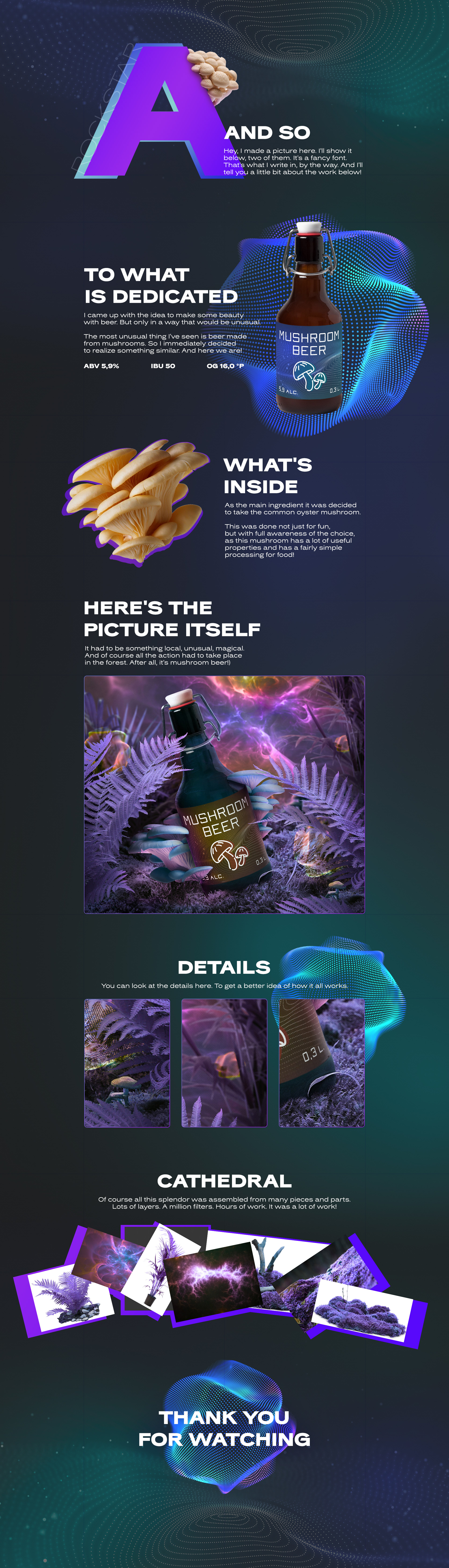 landing page "Mushroom beer" — Изображение №1 — Графика, Маркетинг на Dprofile