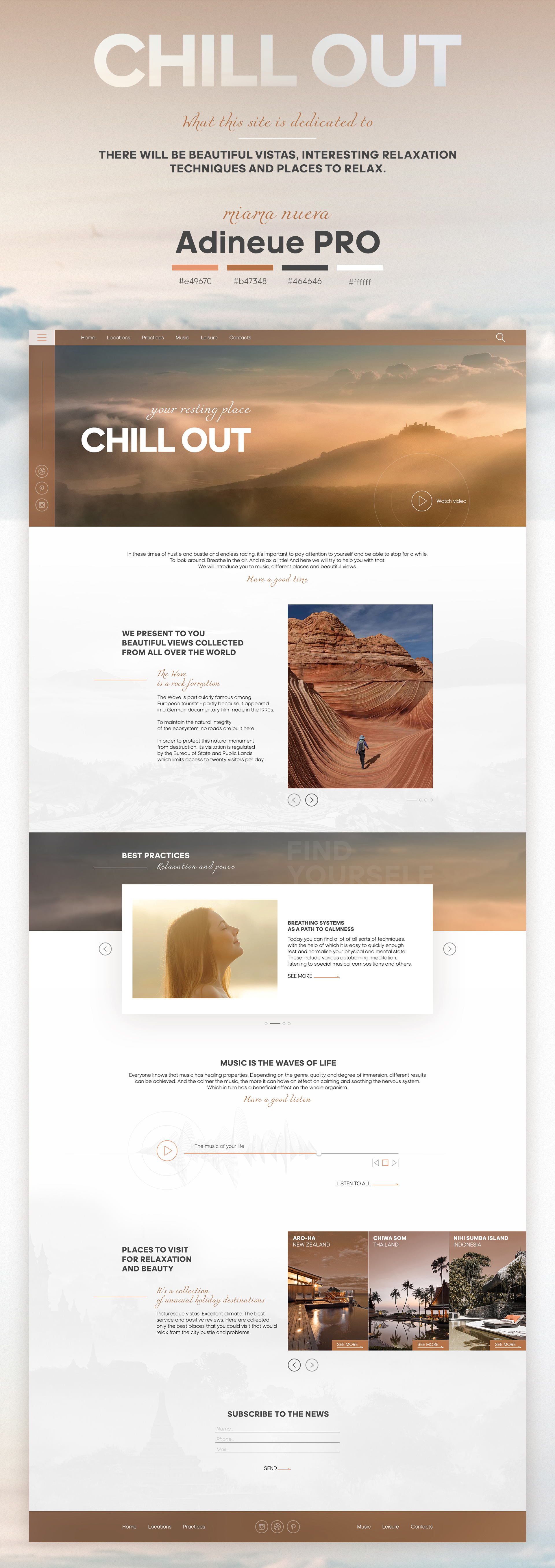 landing page "Chill_Out" — Изображение №1 — Интерфейсы на Dprofile