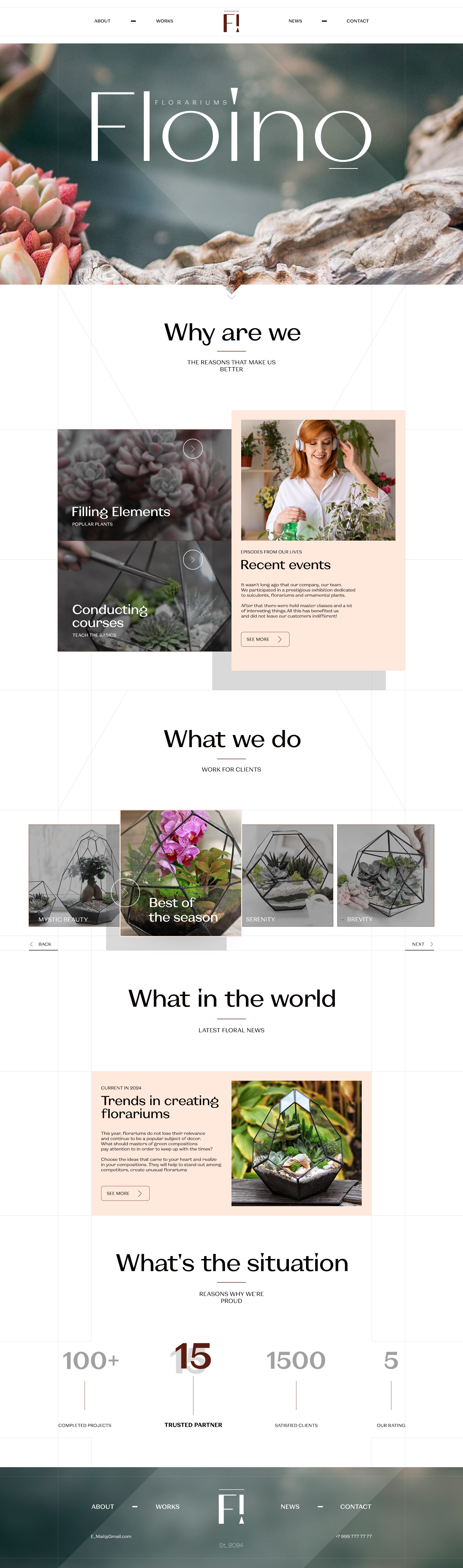 Landing page - Floino Florarium — Изображение №3 — Интерфейсы, Маркетинг на Dprofile