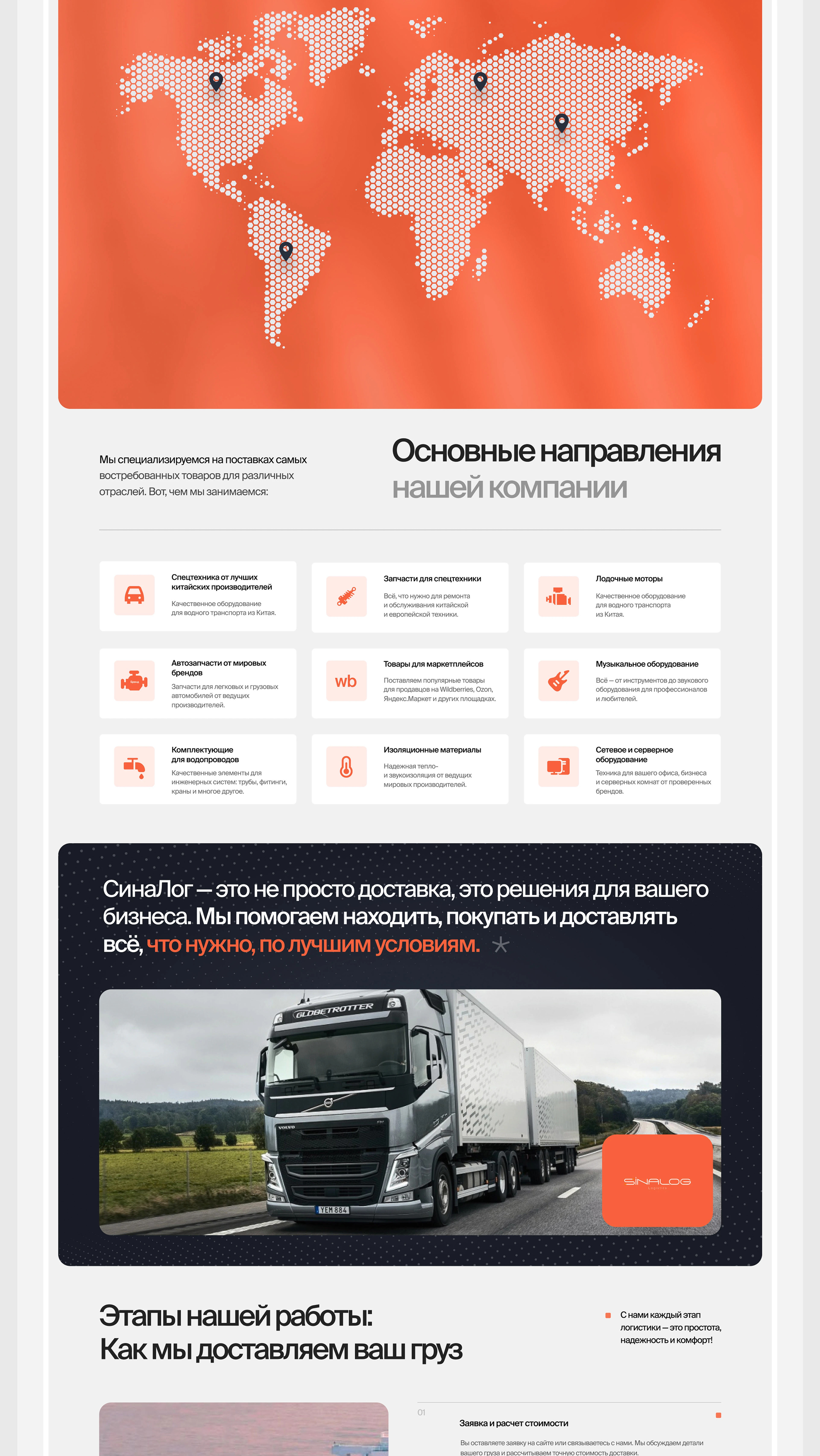 Разработка сайта для транспортной компании Sinalog — Изображение №4 — Интерфейсы на Dprofile
