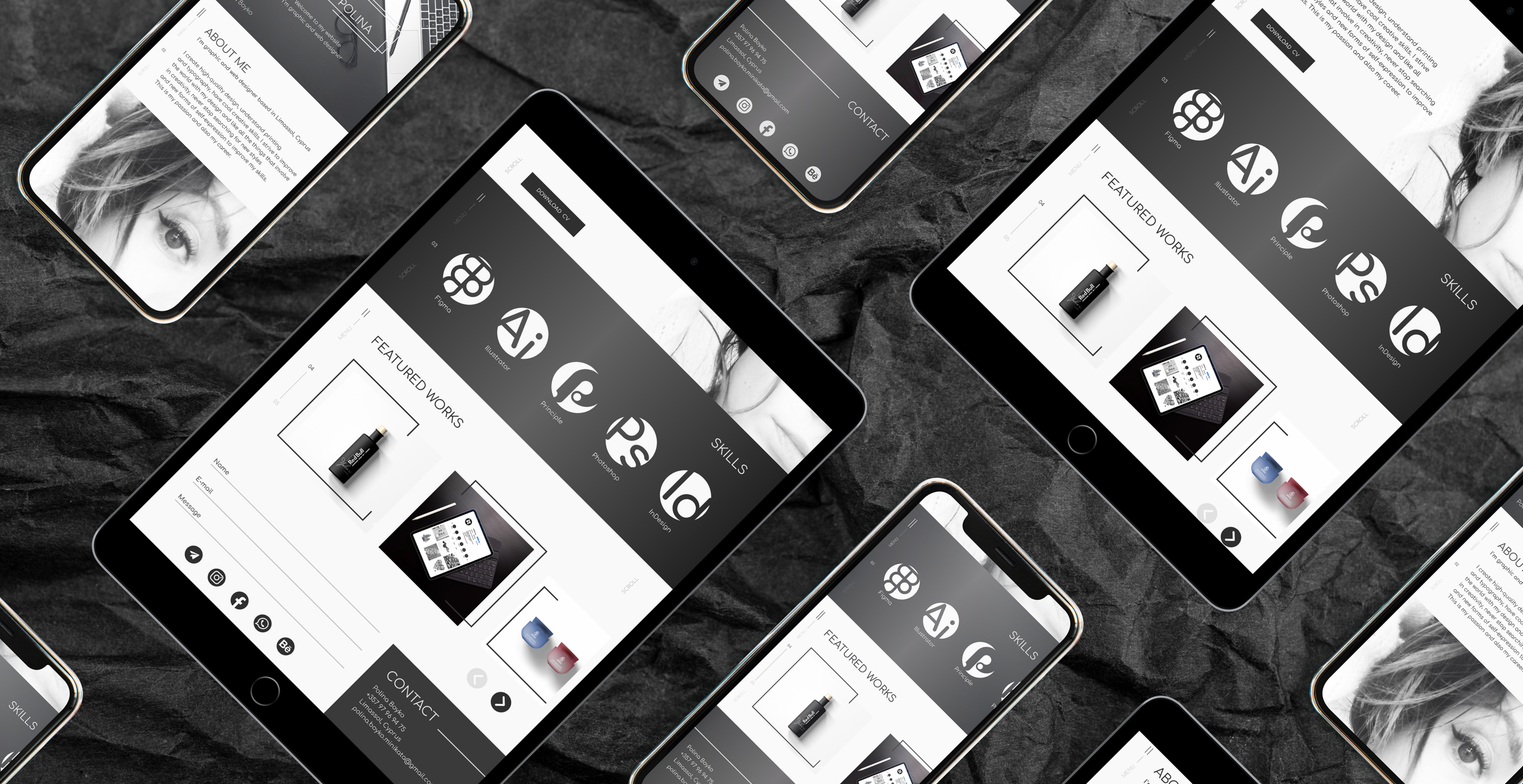 Portfolio Site / Макет сайта-портфолио — Изображение №5 — Интерфейсы, Брендинг на Dprofile