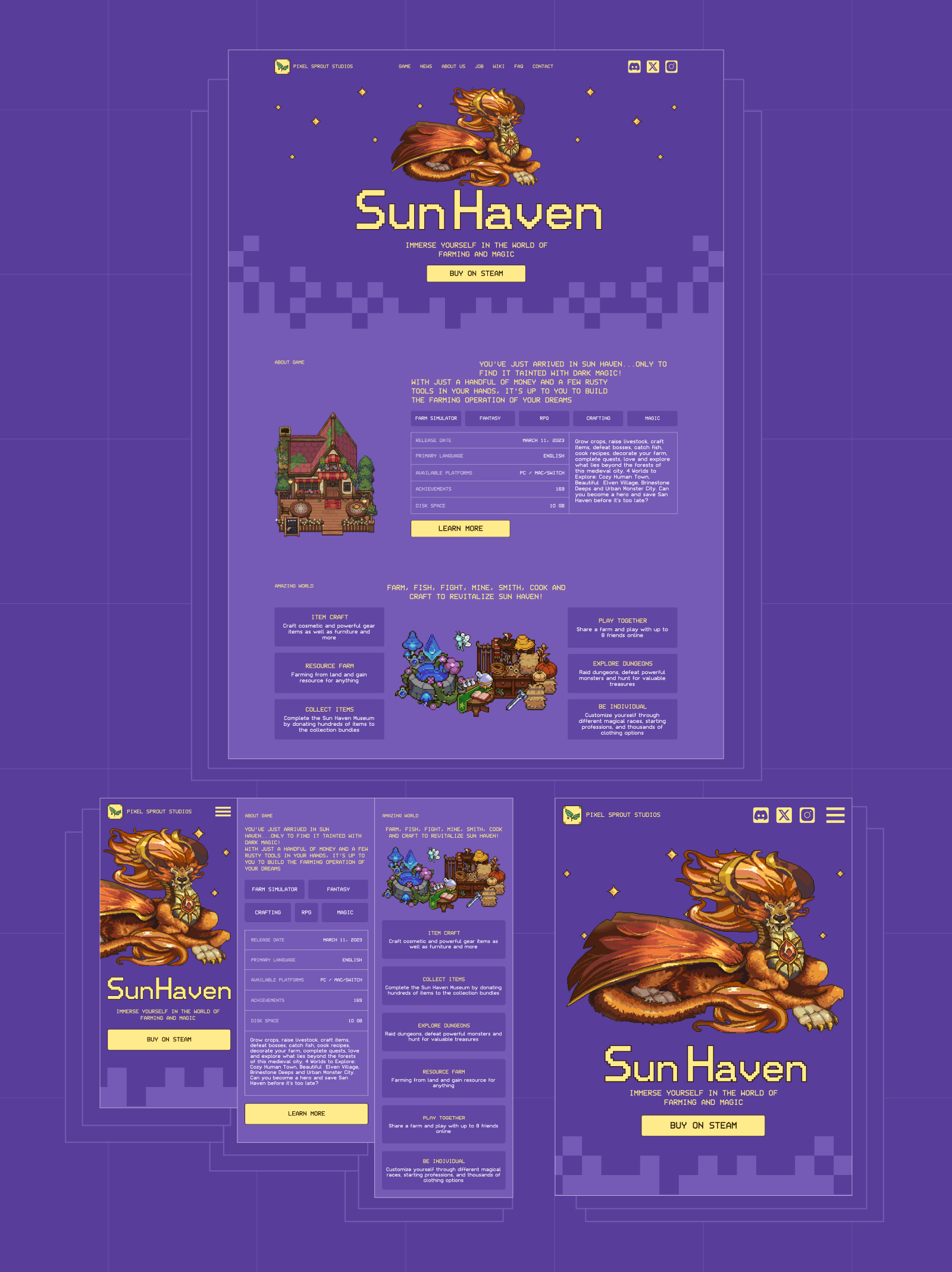 Landing page redesign Sun Haven — Изображение №6 — Интерфейсы, Брендинг на Dprofile