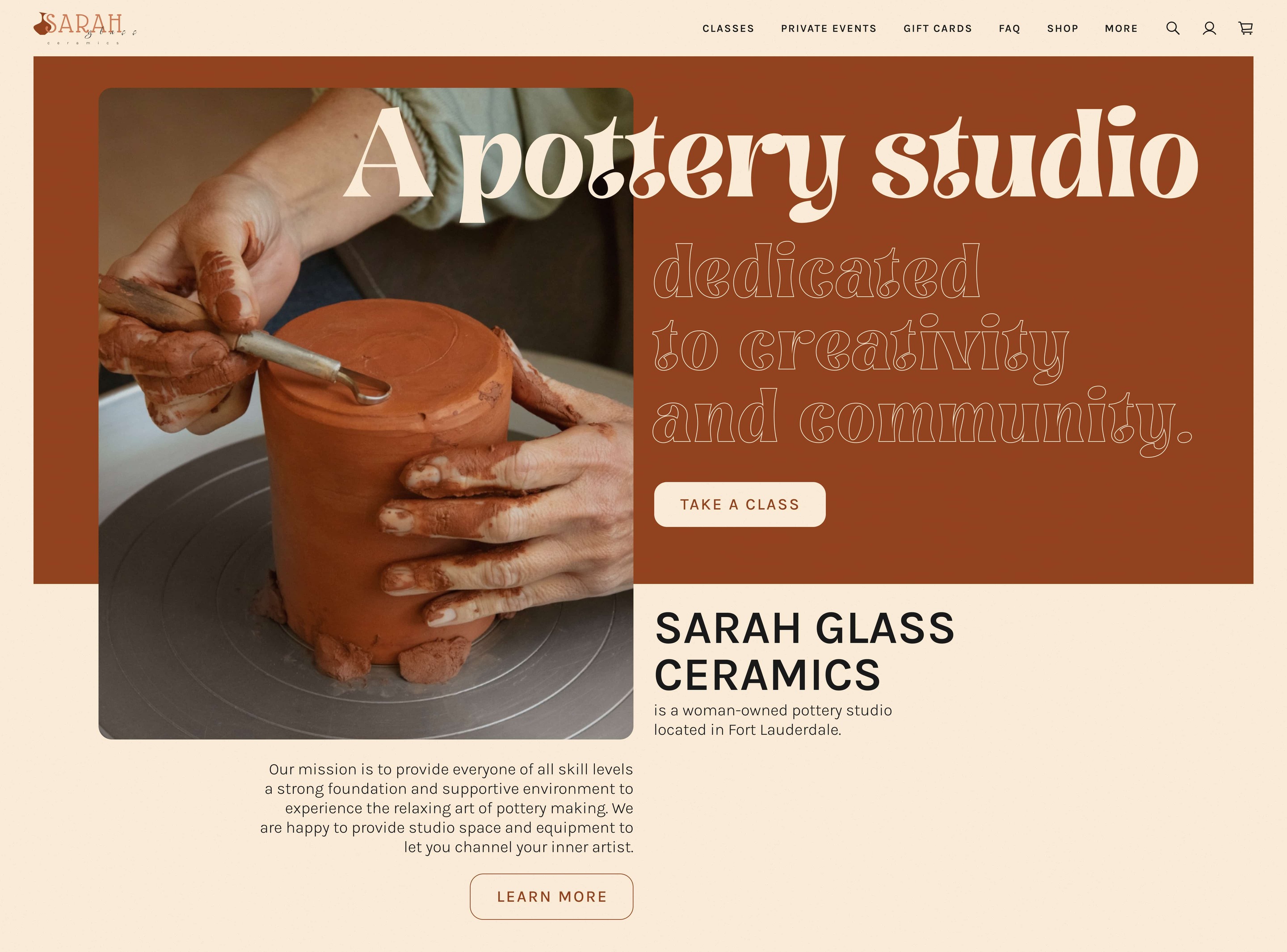Sarah Glass Ceramics | Ceramic brand landing page — Изображение №3 — Интерфейсы, Брендинг на Dprofile