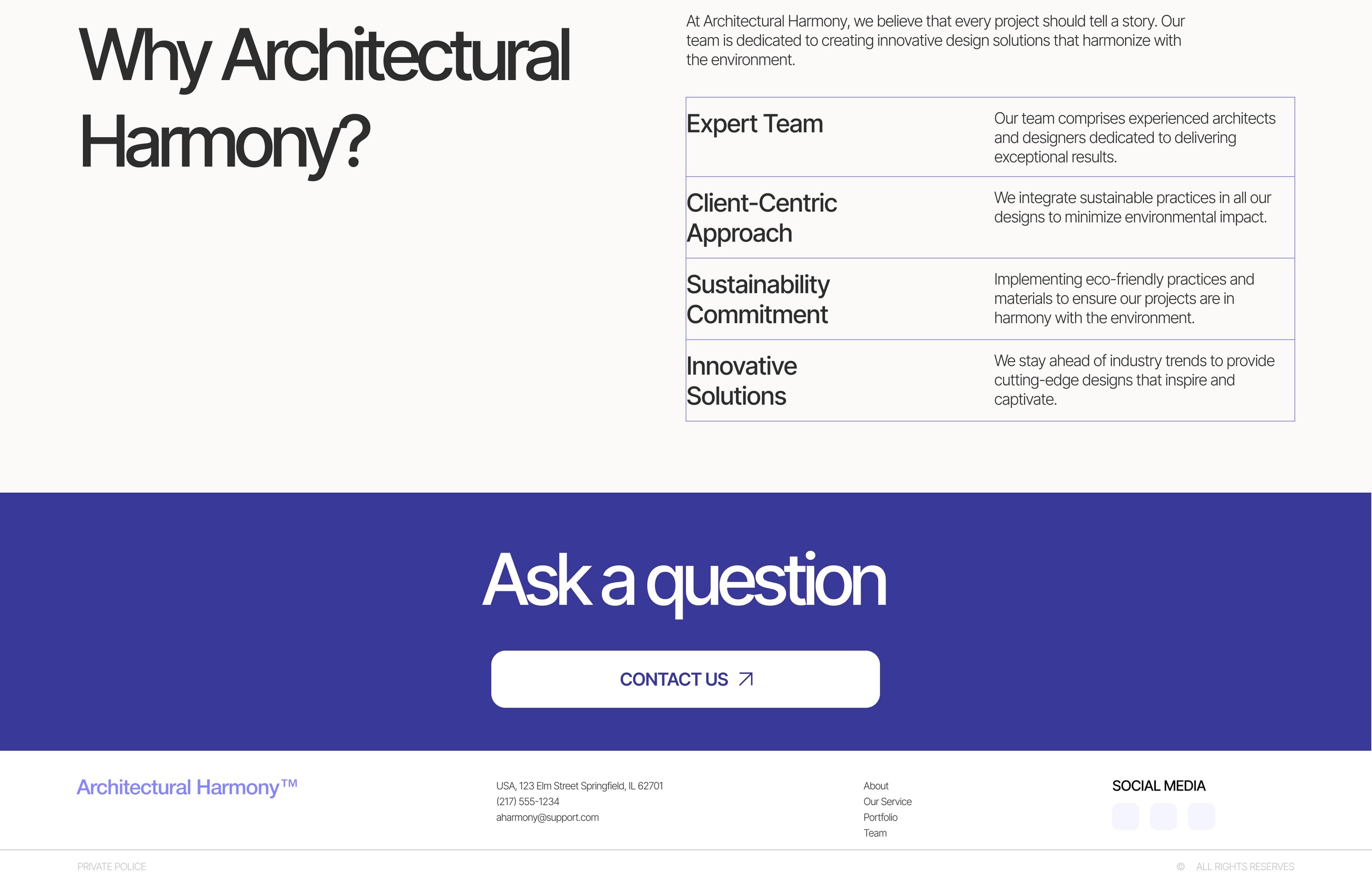 Architectural Harmony | Landing Page — Изображение №6 — Интерфейсы на Dprofile