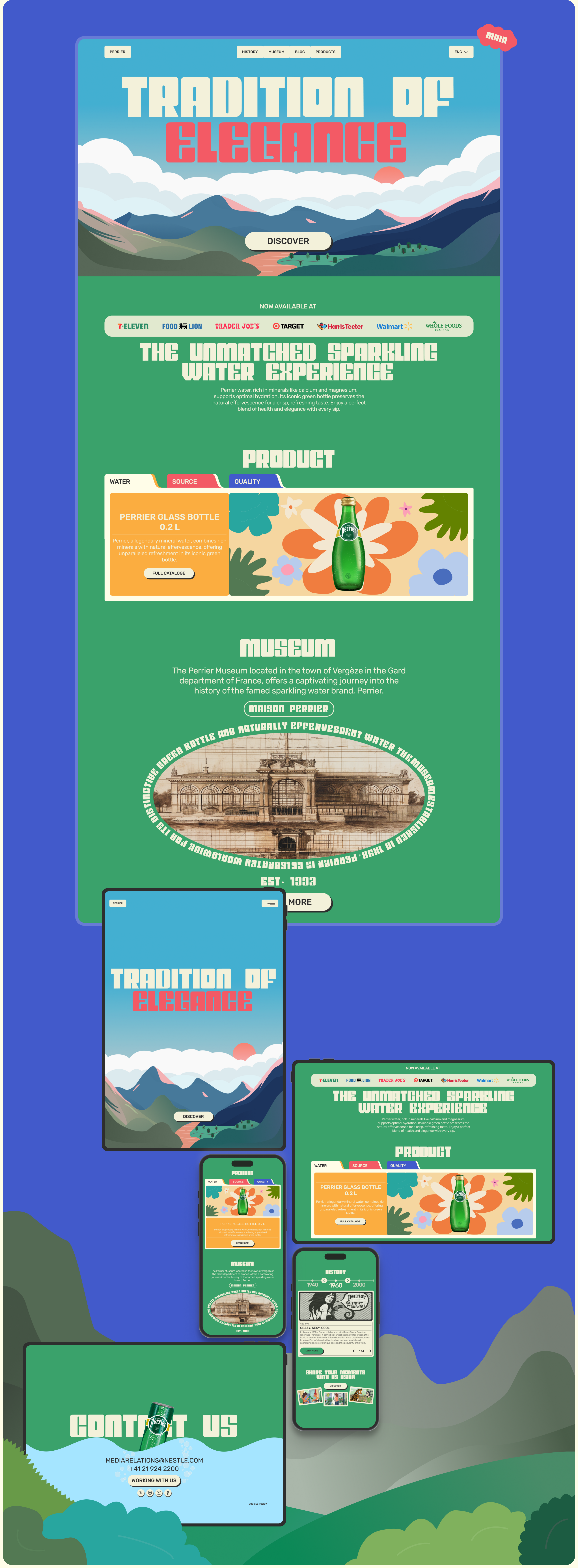 PERRIER | Concept corporate website — Изображение №3 — Интерфейсы, Иллюстрация на Dprofile