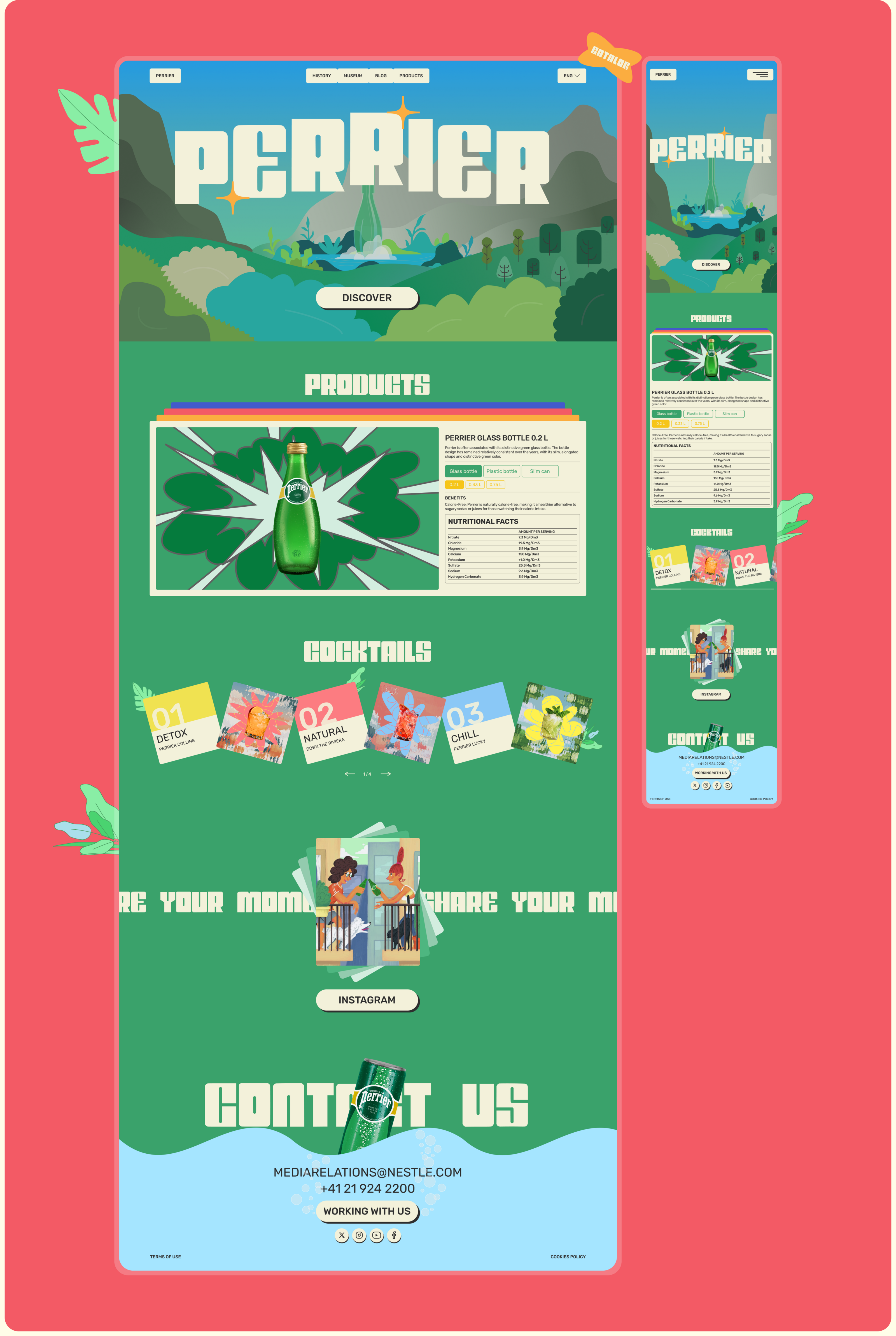 PERRIER | Concept corporate website — Изображение №4 — Интерфейсы, Иллюстрация на Dprofile