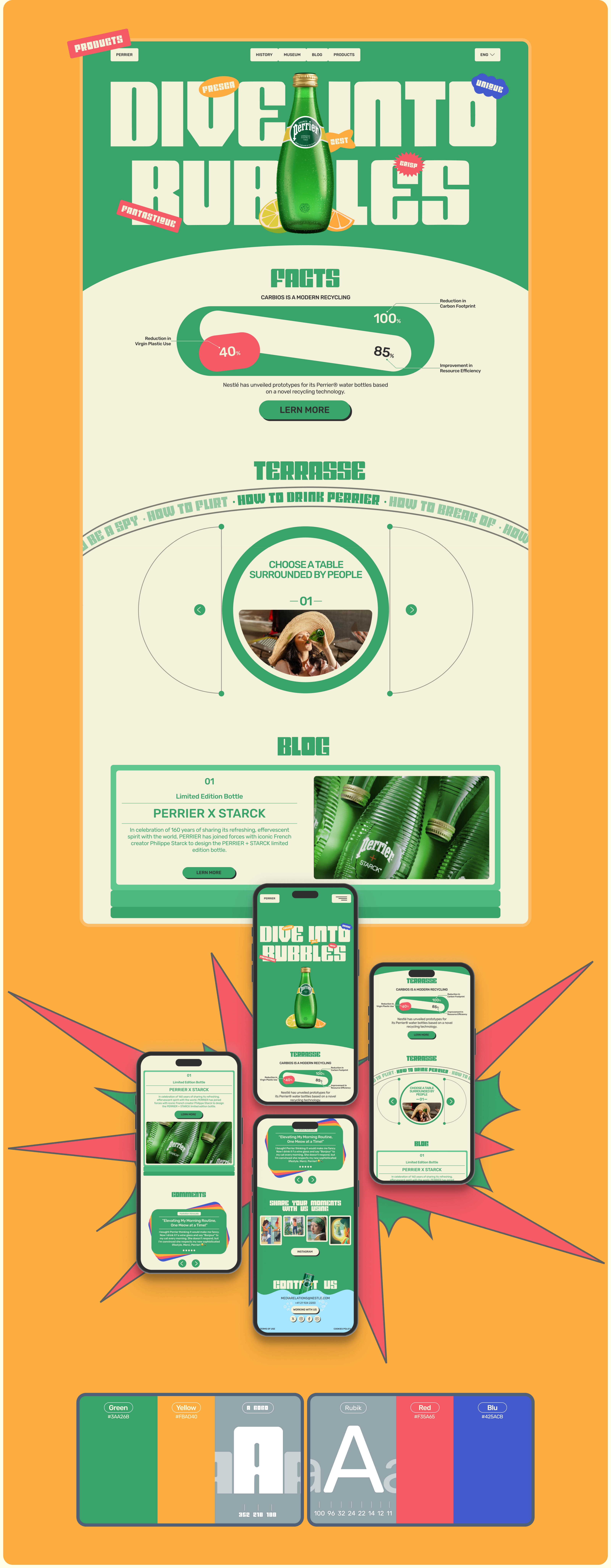 PERRIER | Concept corporate website — Изображение №6 — Интерфейсы, Иллюстрация на Dprofile