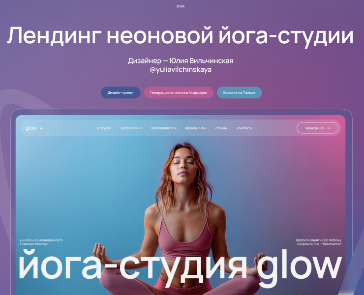 Йога-студия glow — Интерфейсы на Dprofile