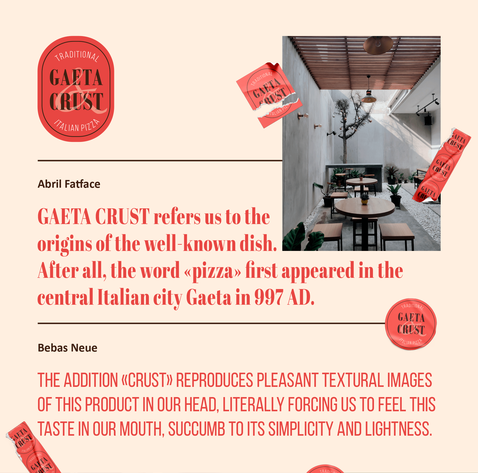 Брендинг пиццериии Gaeta Crust — Изображение №2 — Брендинг, Графика на Dprofile