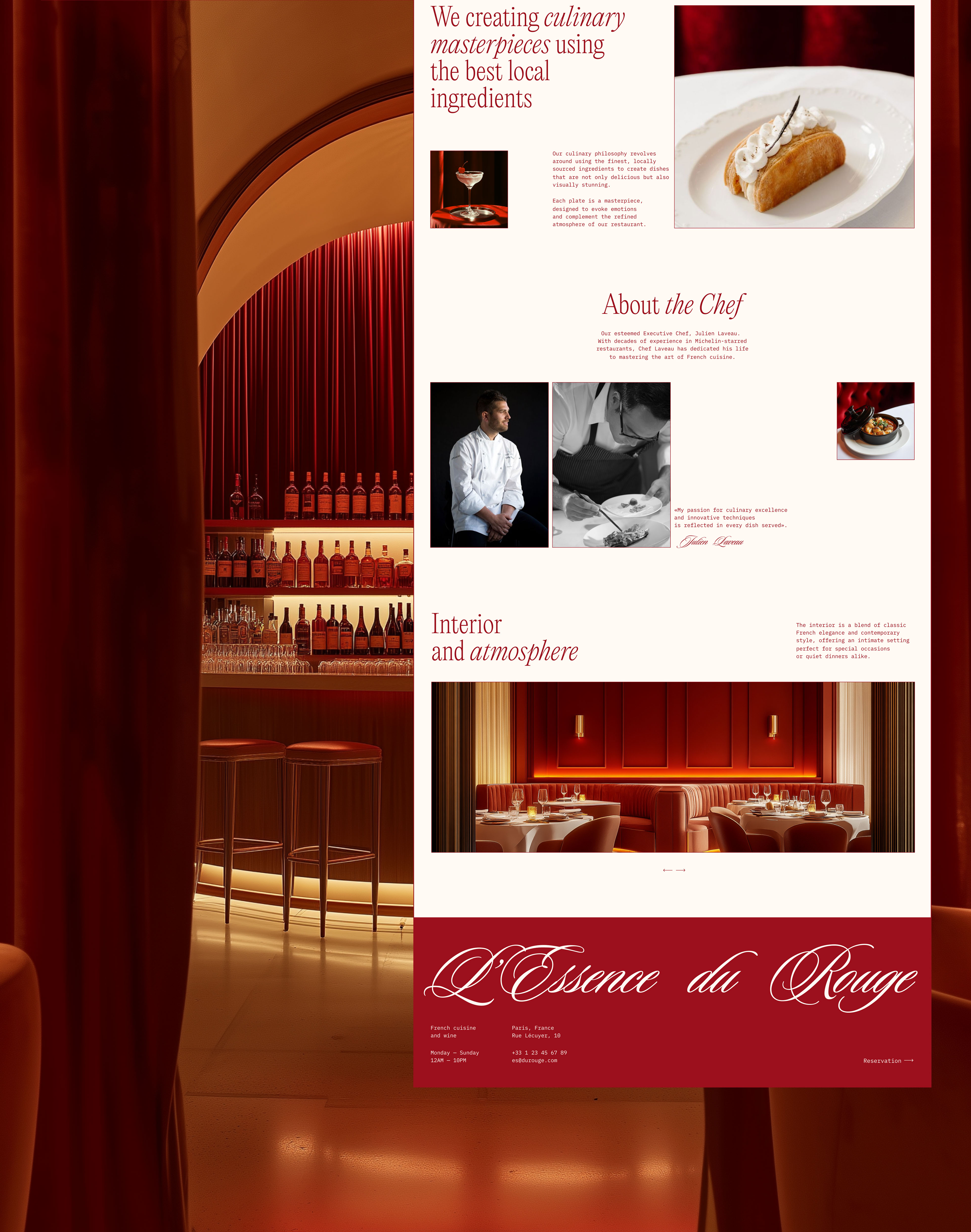 Restaurant L’Essence du Rouge / Website design — Изображение №12 — Интерфейсы, Брендинг на Dprofile