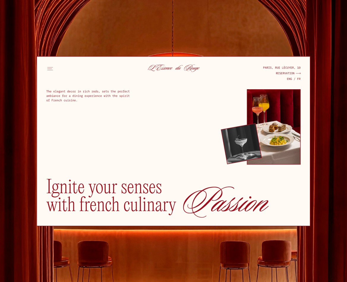 Restaurant L’Essence du Rouge / Website design на Dprofile