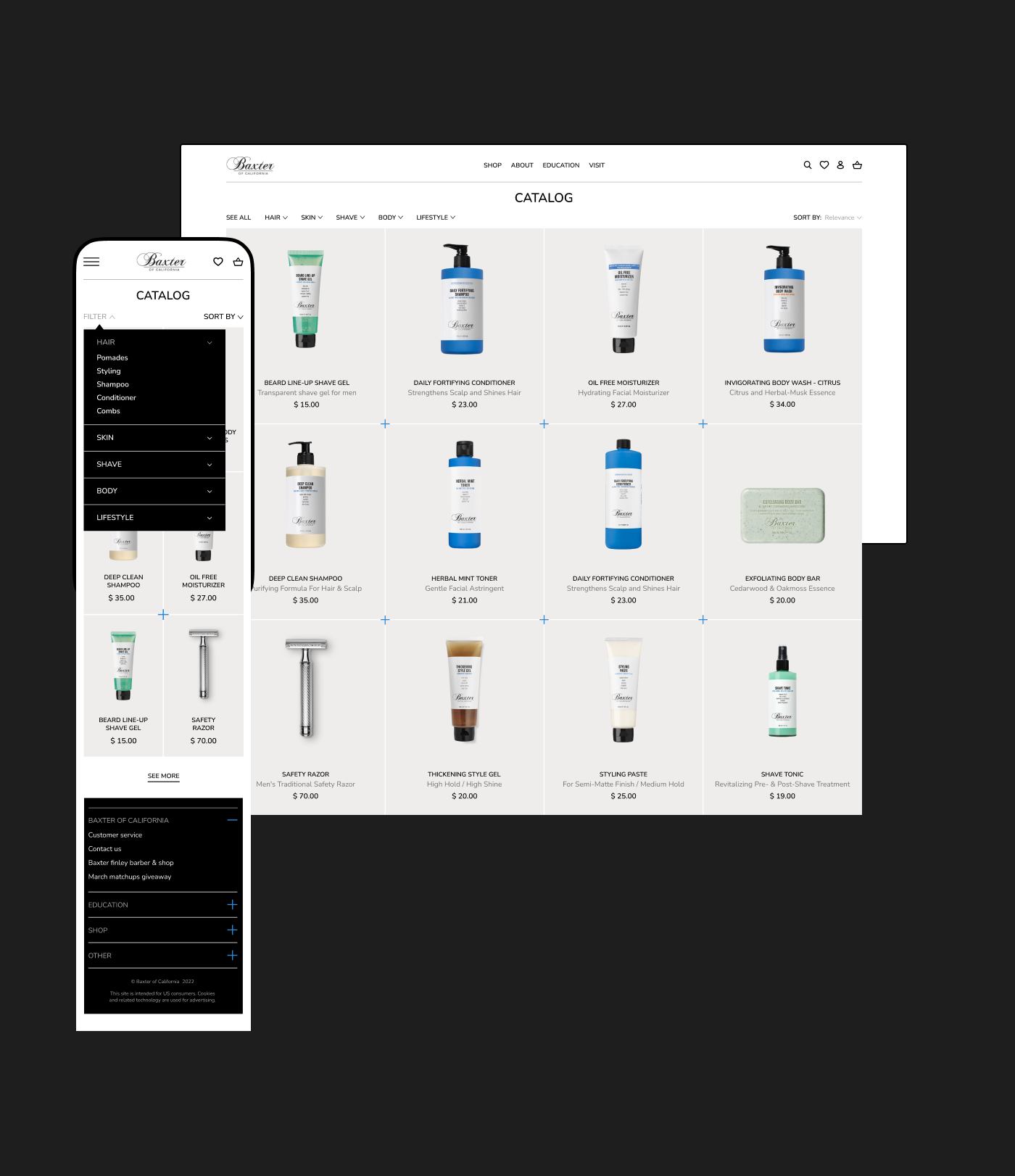 Baxter of California — Изображение №3 — Интерфейсы, Графика на Dprofile