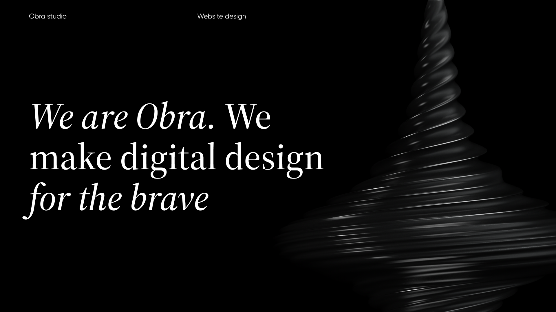Obra: вебсайт дизайн-студии — Изображение №1 — Интерфейсы, Брендинг на Dprofile