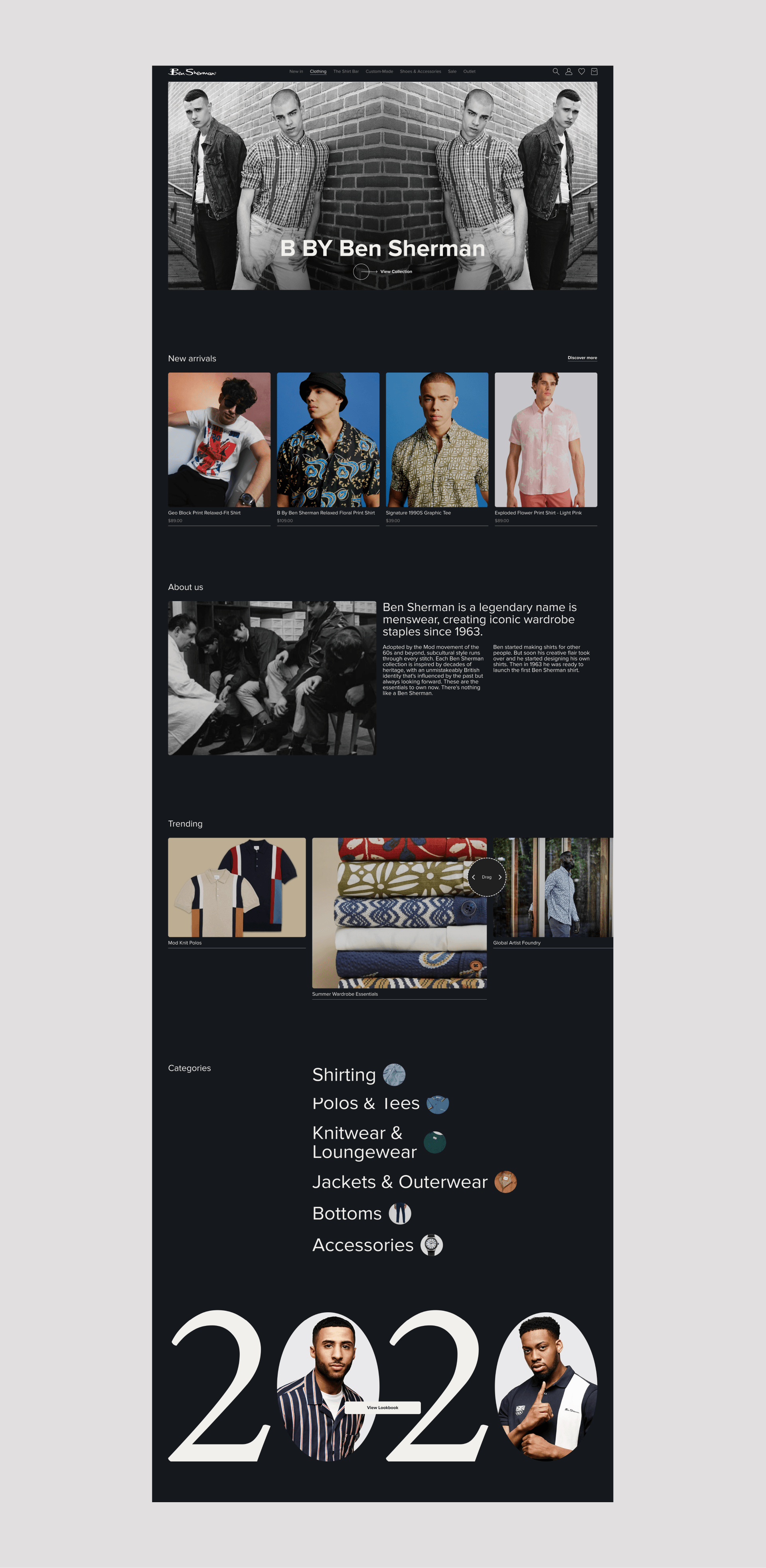 Ben Sherman | E-commerce redesign — Изображение №4 — Интерфейсы, Брендинг на Dprofile