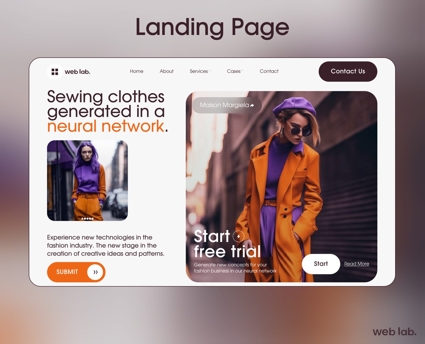 web lab. | Landing — Интерфейсы на Dprofile