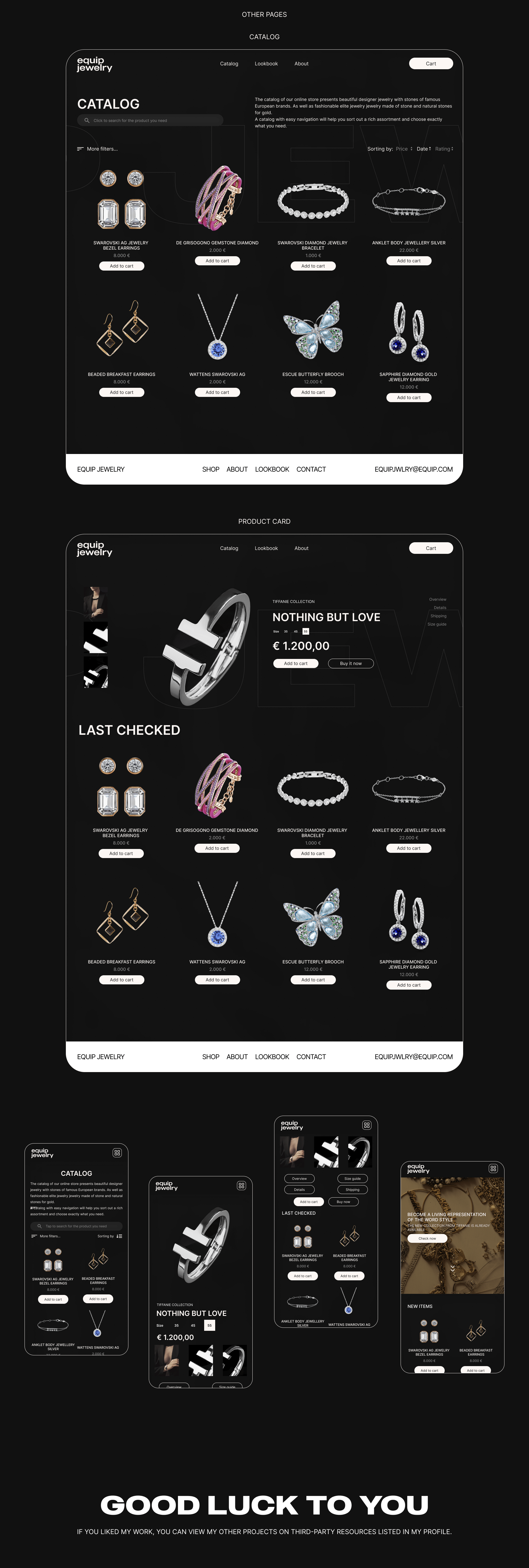 Equip Jewelry store concept. — Изображение №8 — Брендинг, Интерфейсы на Dprofile