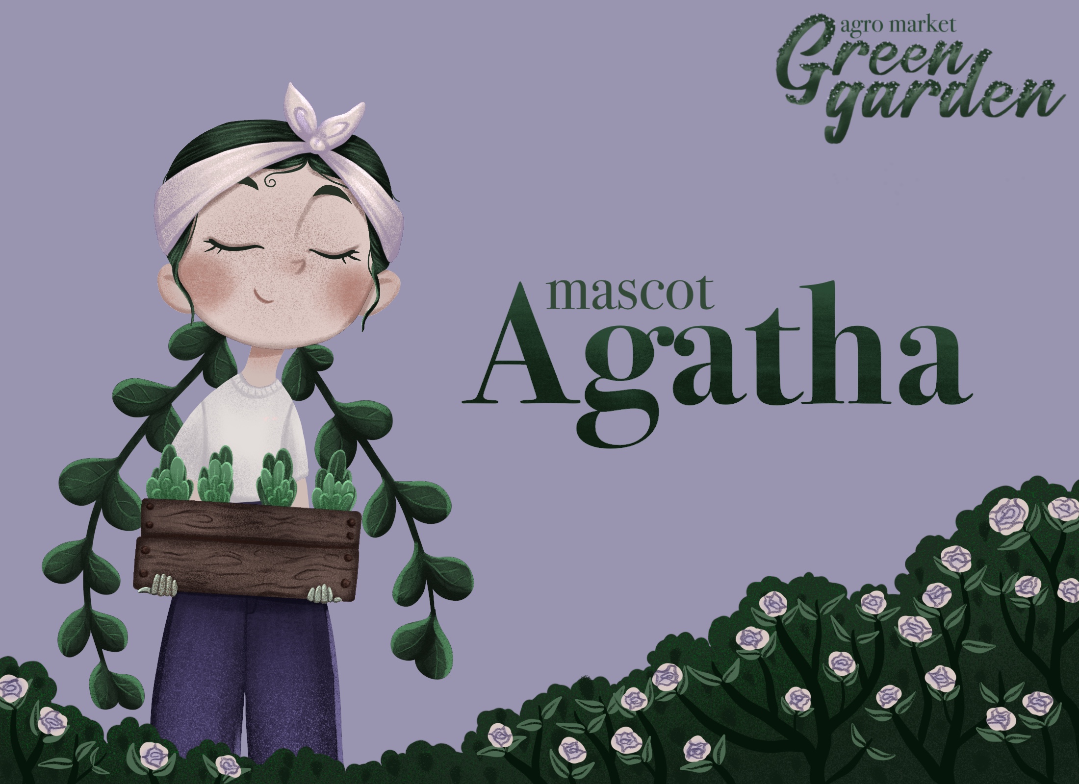 Персонаж Агата для садового гипермаркета Green Garden — Изображение №1 — Иллюстрация на Dprofile