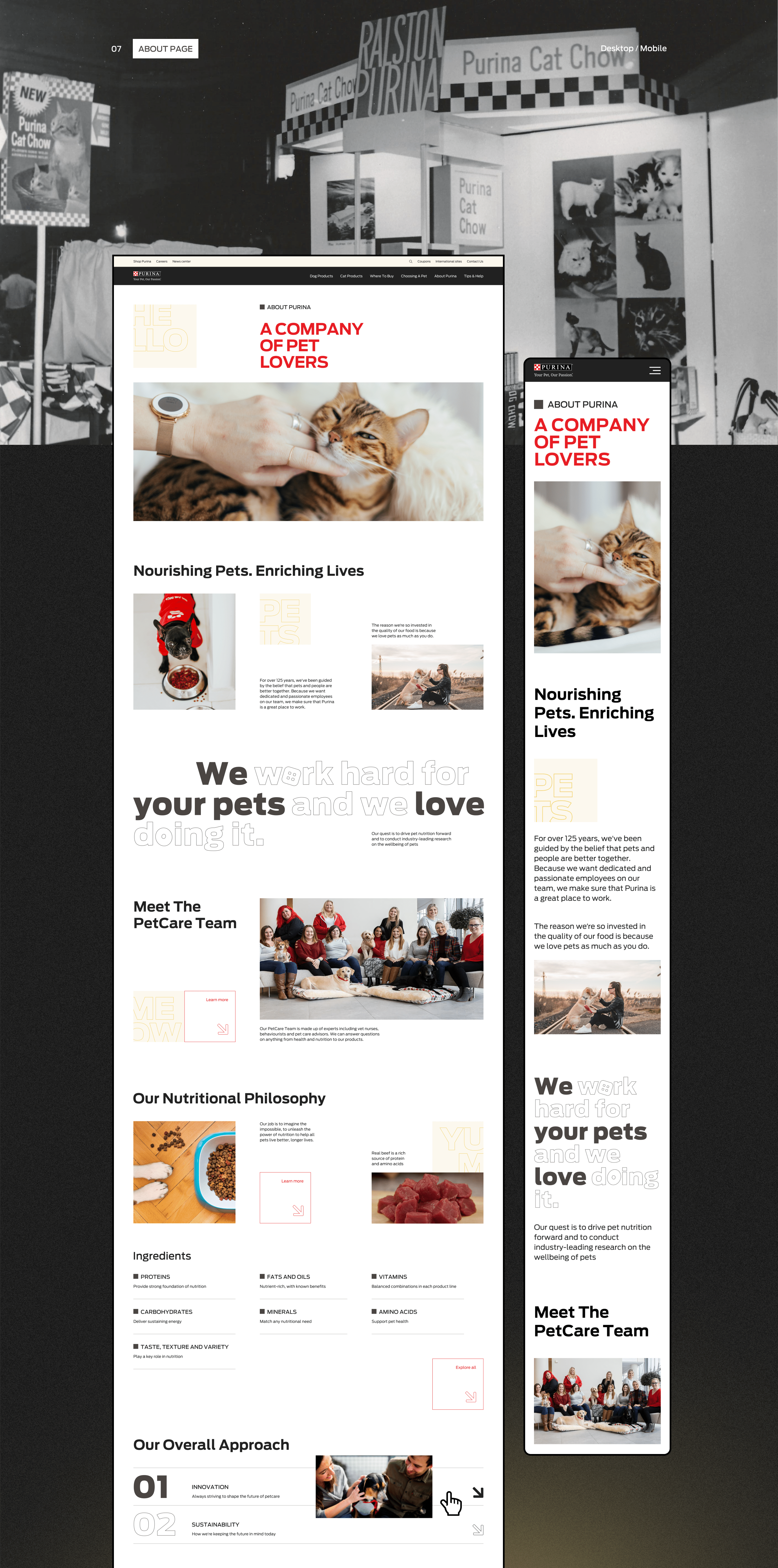 Purina Corporate website UX/UI redesign — Изображение №12 — Интерфейсы, Анимация на Dprofile